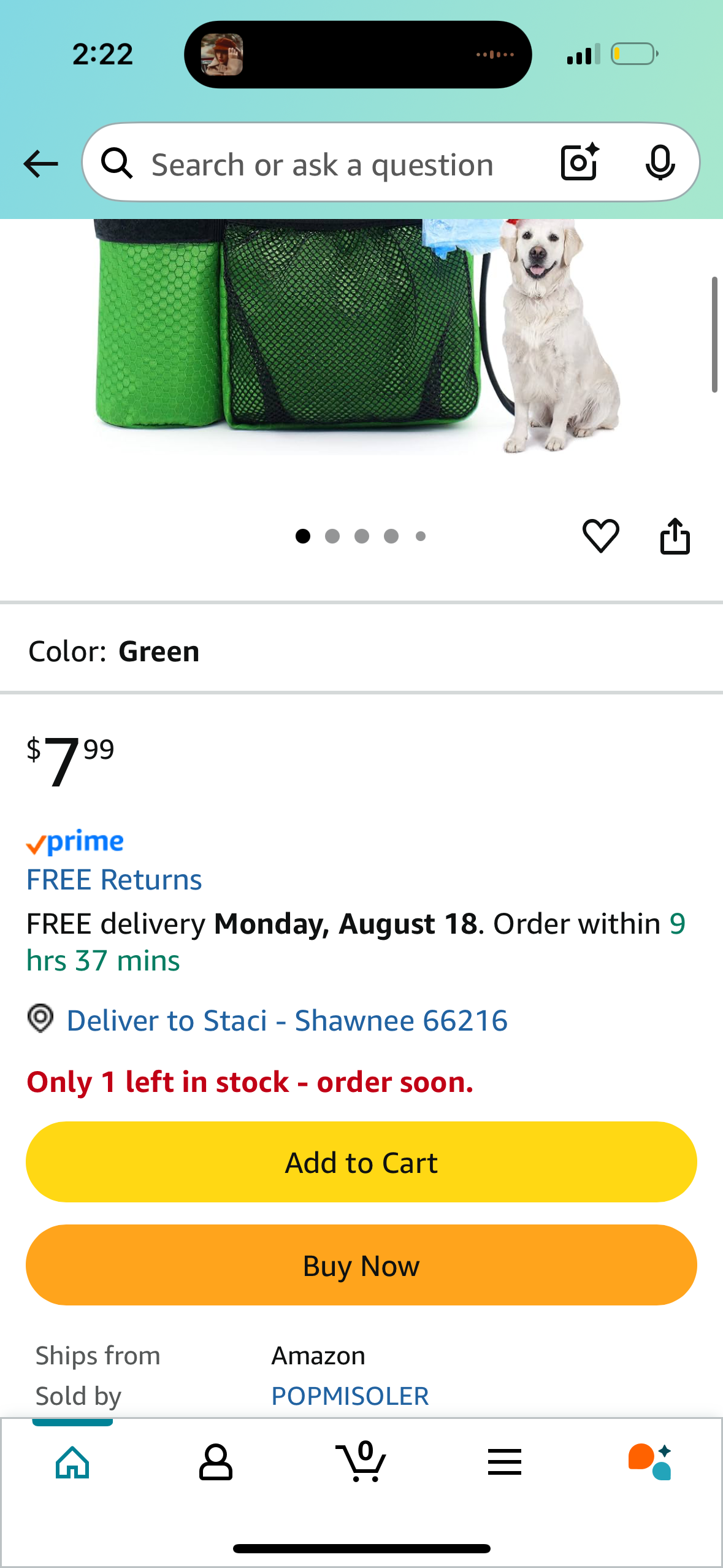 POPMISOLER Dog Treat Training Pouch for Dog Training with Poop Bag Dispenser and Multiple Pockets, Dog Walking Bag Adjustable Waist Belt Clip Shoulder Strap Dog Treat Bags 3 Ways to Wear (Green)