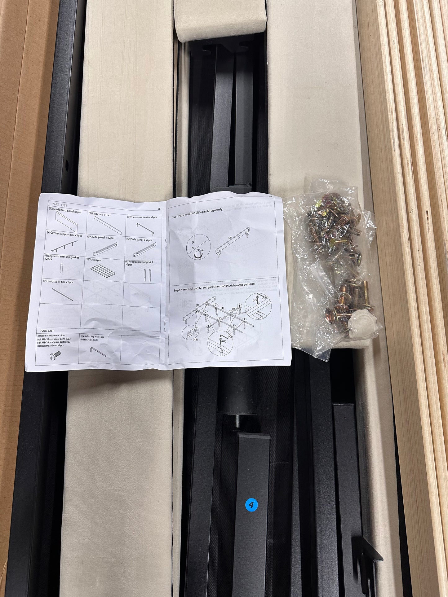 King Size Platform Bed Frame with Upholstered Velvet Button Tufted Headboard, Mattress Foundation with Wooden Slat Support, No Box Spring Needed, Easy Assembly, Noise Free, Beige (B1210)