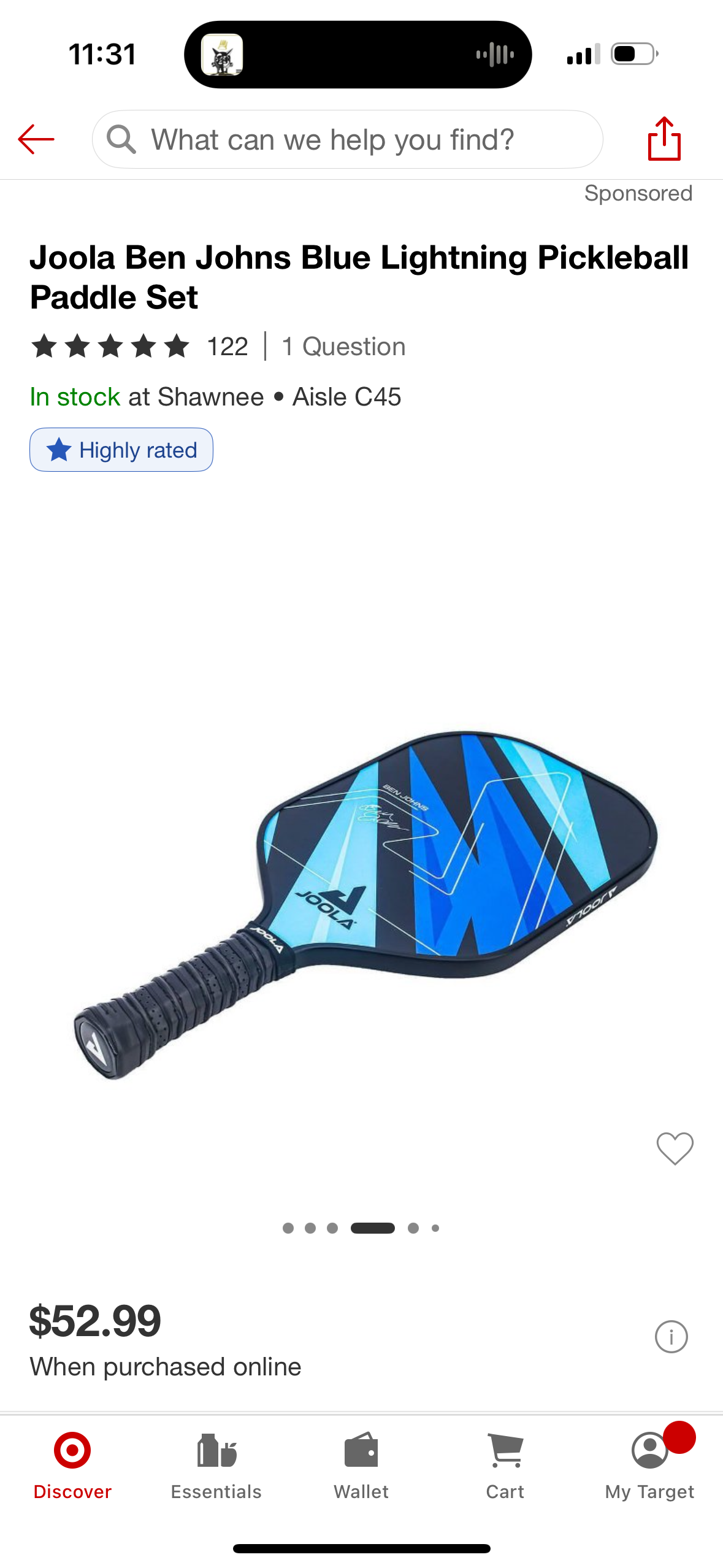 Joola Ben Johns Blue Lightning Pickleball Paddle Set