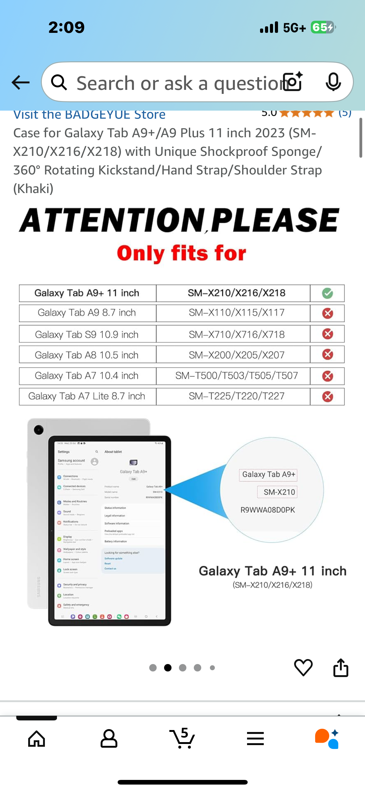 Case for Galaxy Tab A9+/A9 Plus 11 inch 2023 (SM-X210/X216/X218) with Unique Shockproof Sponge/ 360° Rotating Kickstand/Hand Strap/Shoulder Strap (Khaki