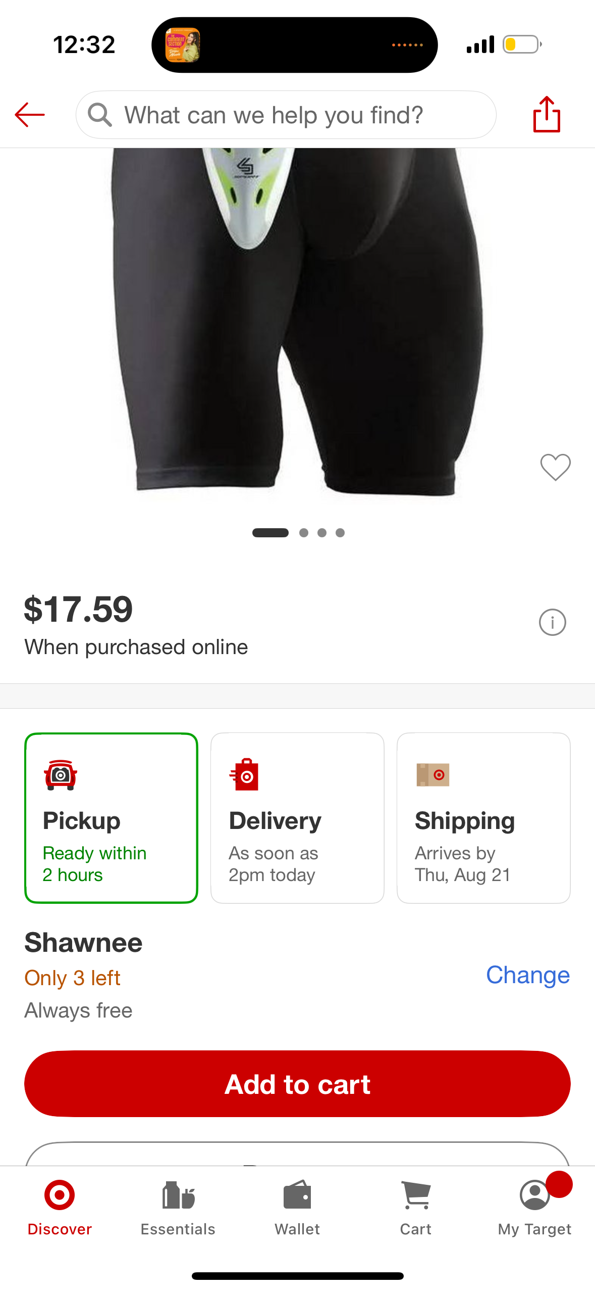Shock Doctor Compression Shorts with Cup Youth - Black