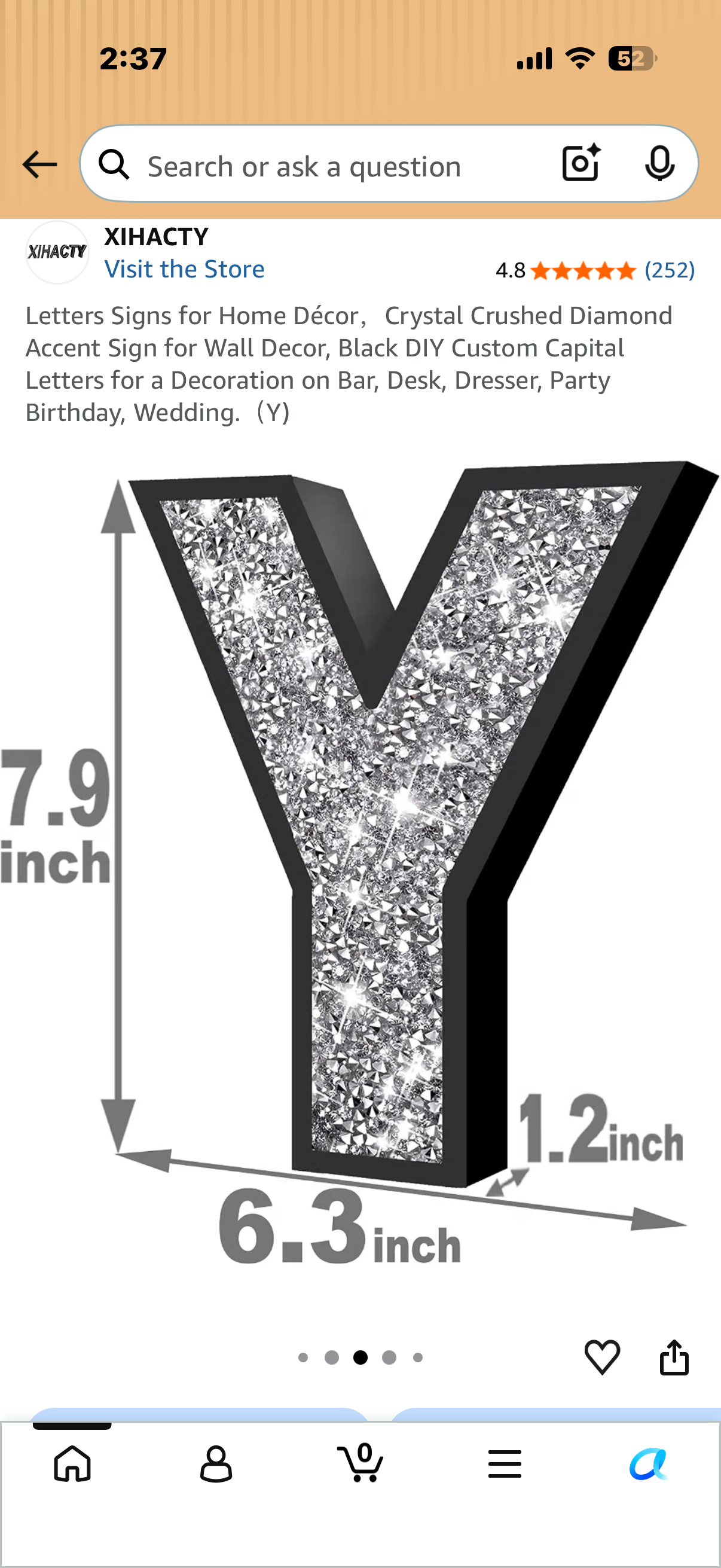 Letters Signs for Home Décor,Crystal Crushed Diamond Accent Sign for Wall Decor, Black DIY Custom Capital Letters for a Decoration on Bar, Desk, Dresser, Party Birthday, Wedding.(Y)