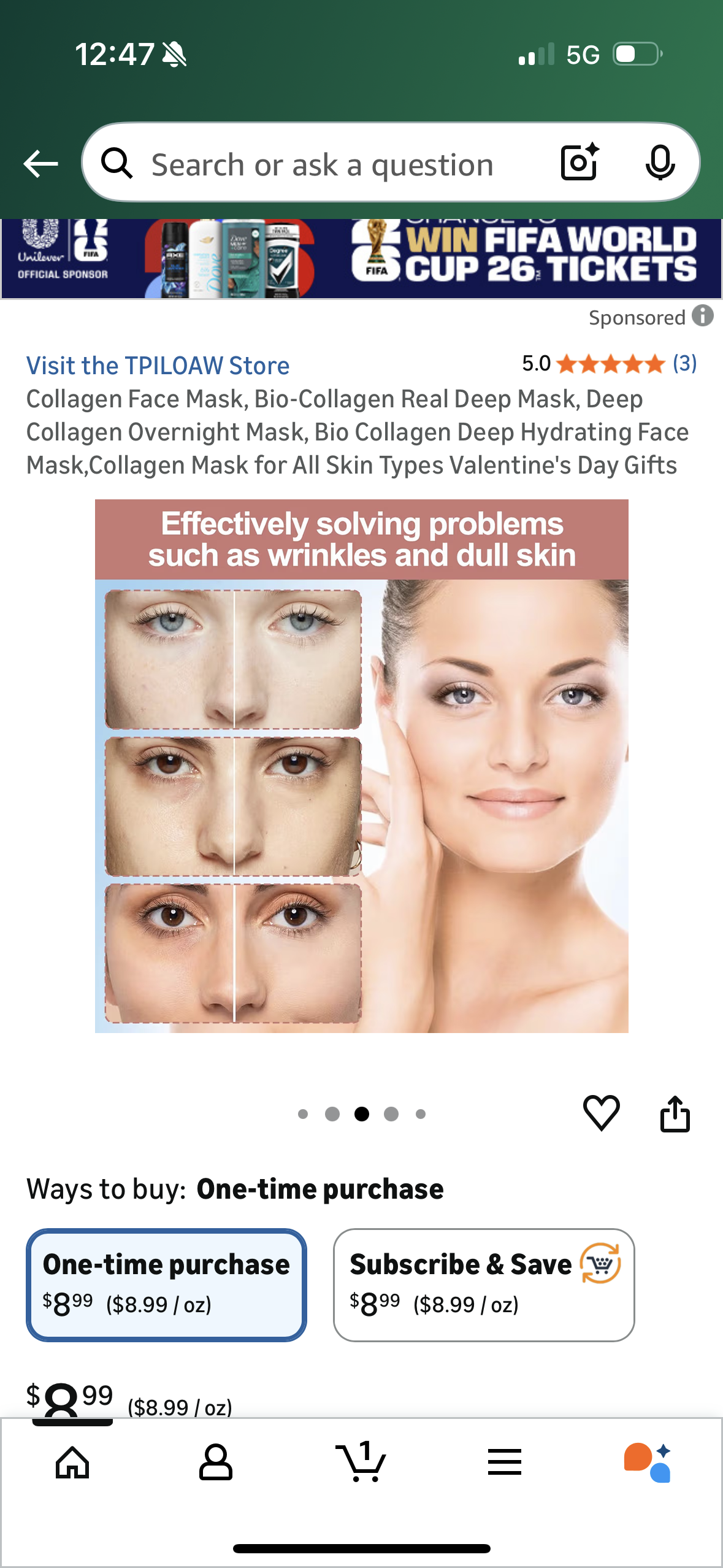 Collagen Face Mask, Bio-Collagen Real Deep Mask, Deep Collagen Overnight Mask, Bio Collagen Deep Hydrating Face Mask,Collagen Mask for All Skin Types Valentine's Day Gifts