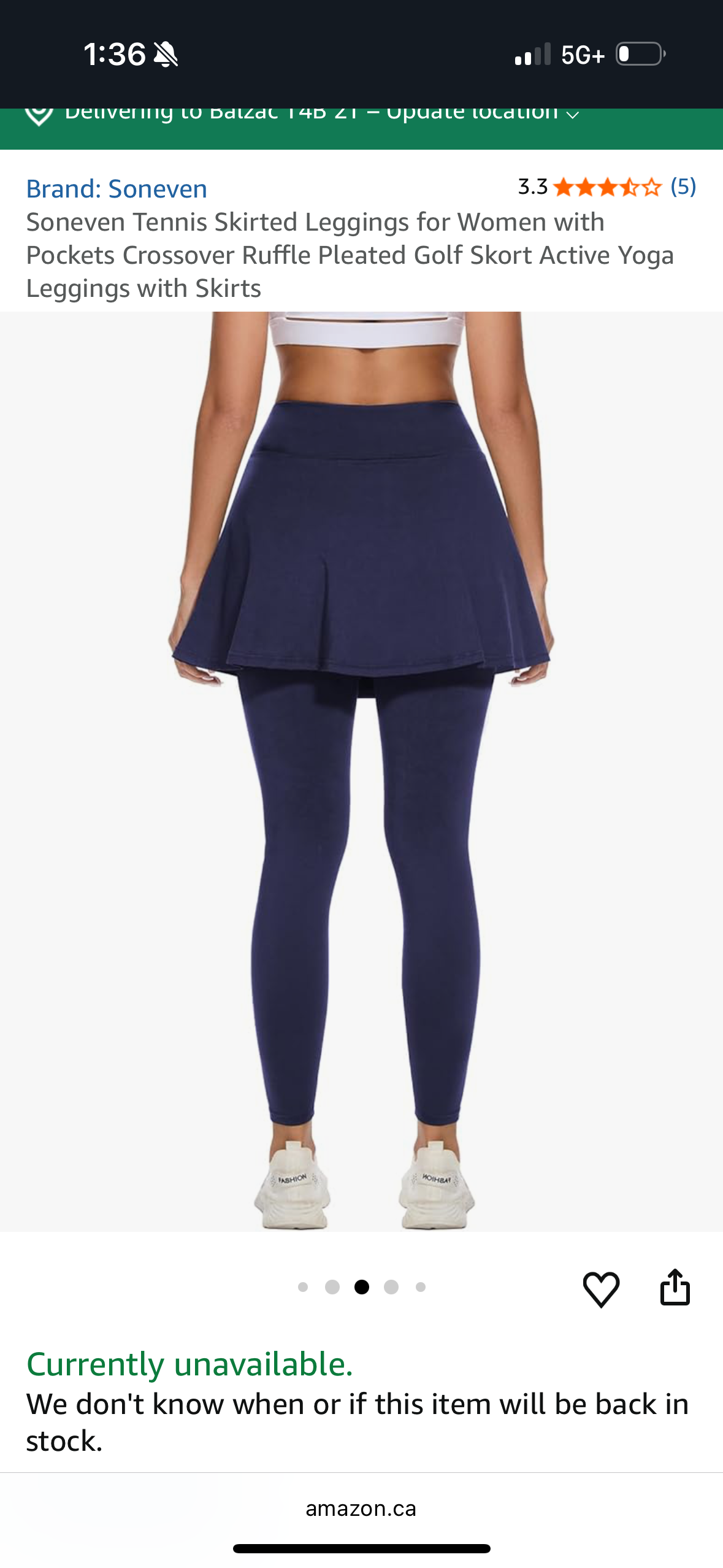 Tennis Skirted Leggings for Women with Pockets Crossover Ruffle Pleated Golf Skort (Size XX-Large)