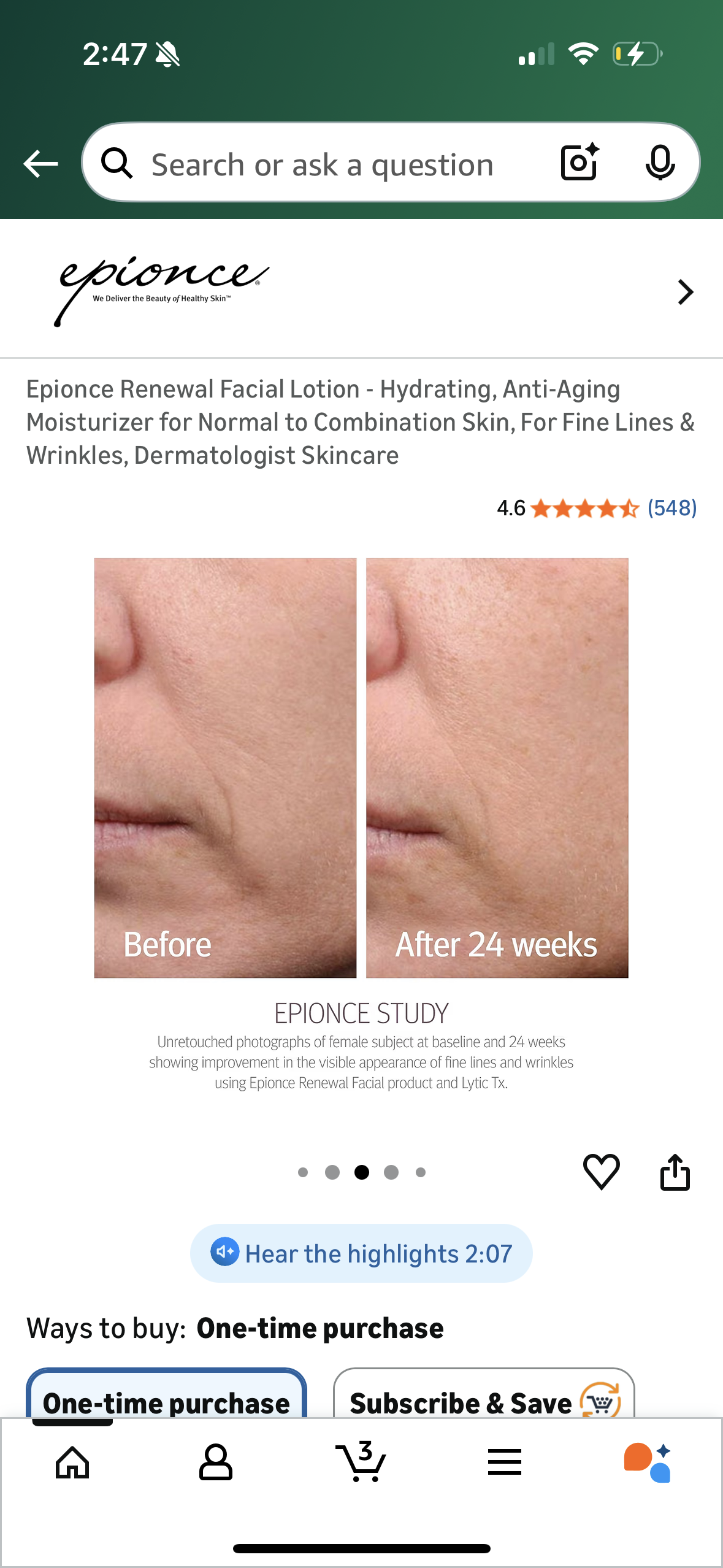 Epionce Renewal Facial Lotion - Hydrating, Anti-Aging Moisturizer for Normal to Combination Skin, For Fine Lines & Wrinkles, Dermatologist Skincare