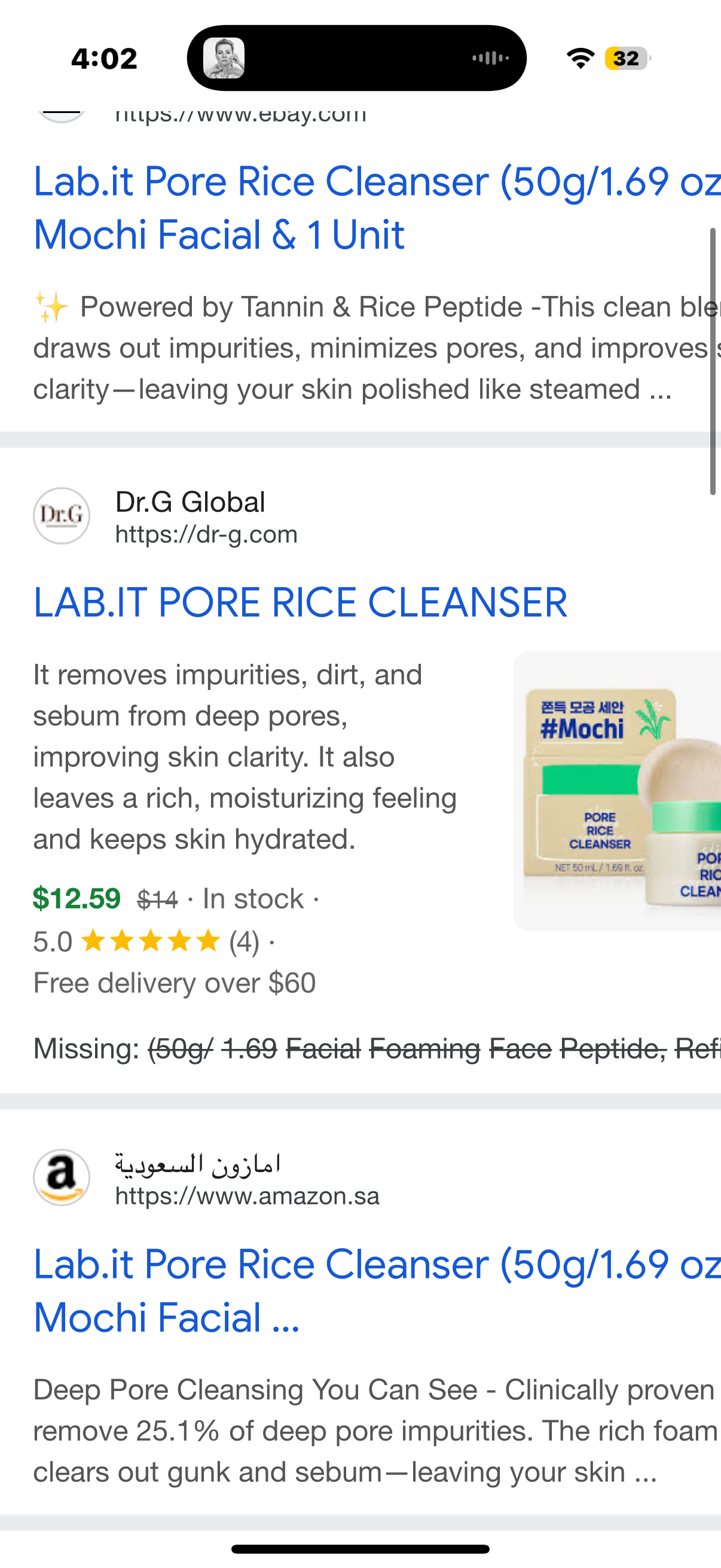 Lab.it Pore Rice Cleanser (50g/1.69 oz) | Mochi Facial Cleanser & Foaming Face Wash for Sensitive & Oily Skin, Deep Cleansing Pore Cleanser with Rice Peptide, Refines Skin Texture, Radiant Skin, Vegan