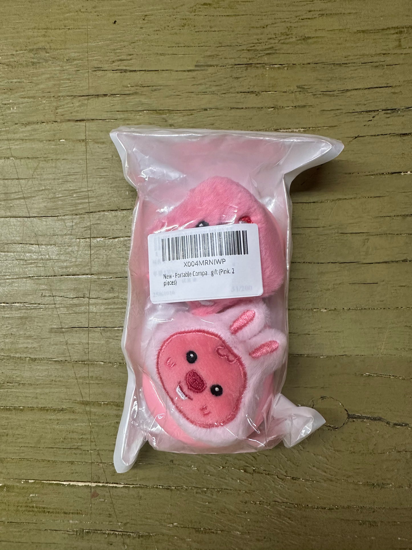 2-Pack Cute Compact Mirror and Pop Up Brush