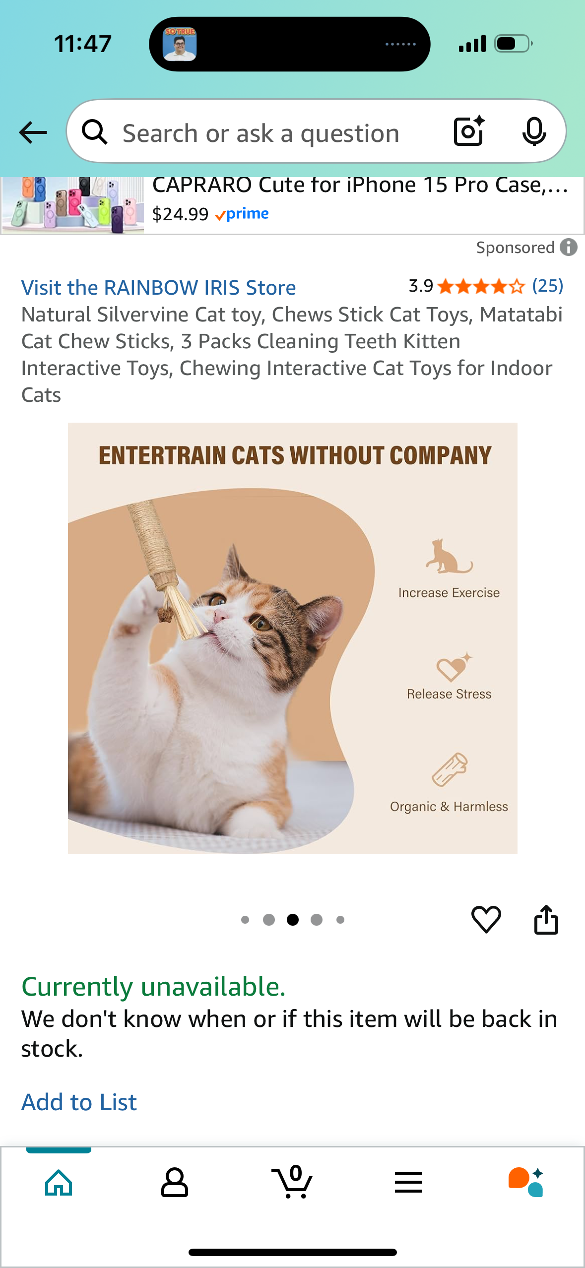 Natural Silvervine Cat toy, Chews Stick Cat Toys, Matatabi Cat Chew Sticks, 3 Packs Cleaning Teeth Kitten Interactive Toys, Chewing Interactive Cat Toys for Indoor Cats