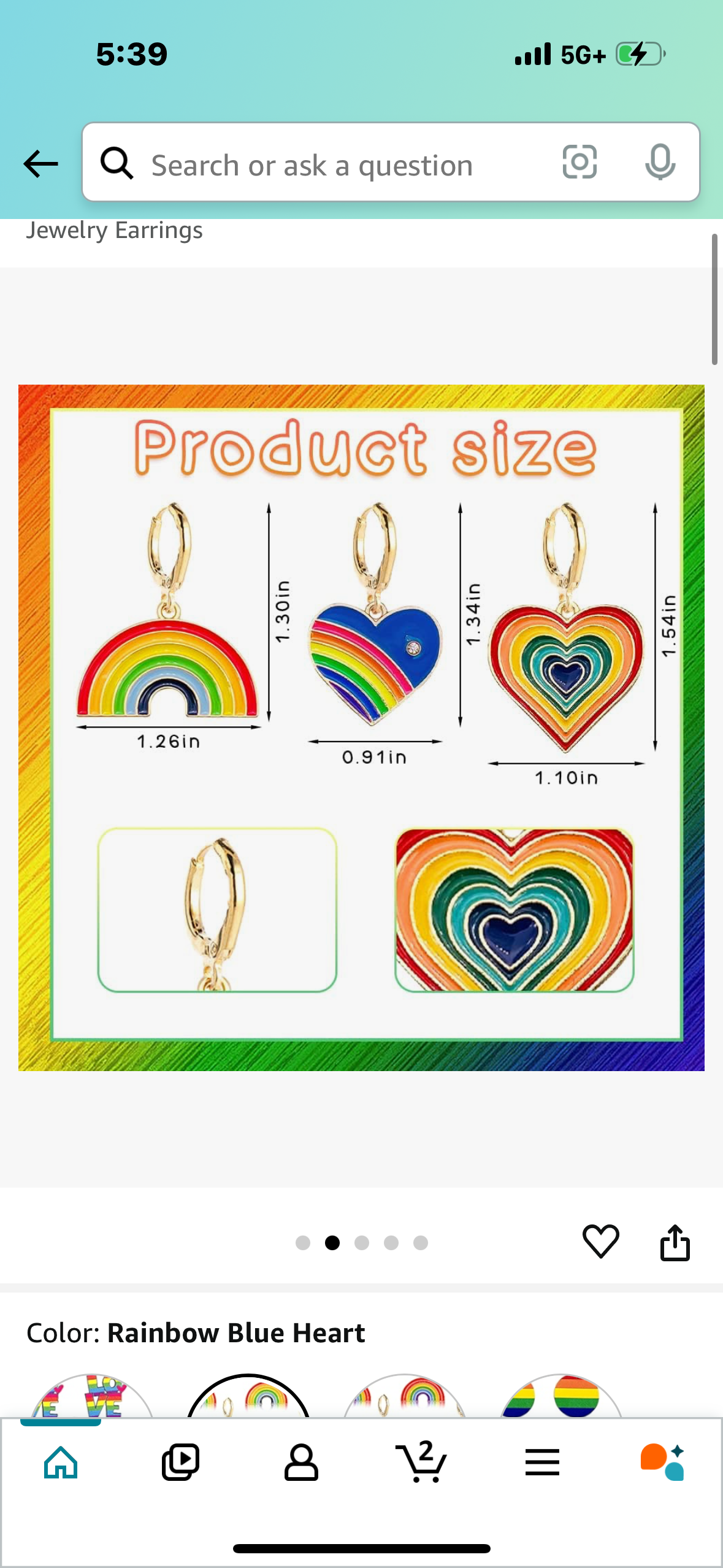 Rainbow Earrings 3 Pairs