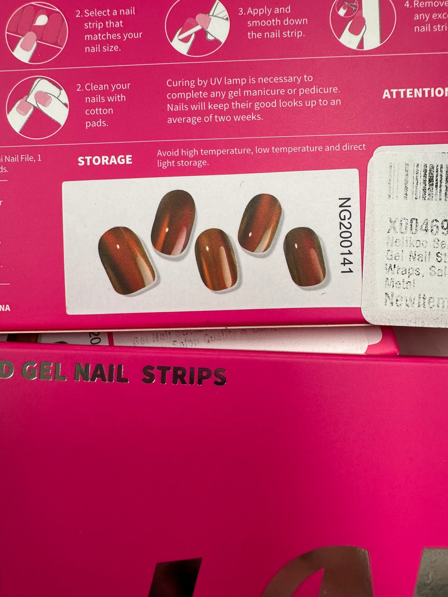 Semi Cured Gel Nail Strips, 20 PCS Gel Nail Stickers Work with UV Light, Gel Nail Wraps, Salon Quality & Easy to Use - Coral Delight