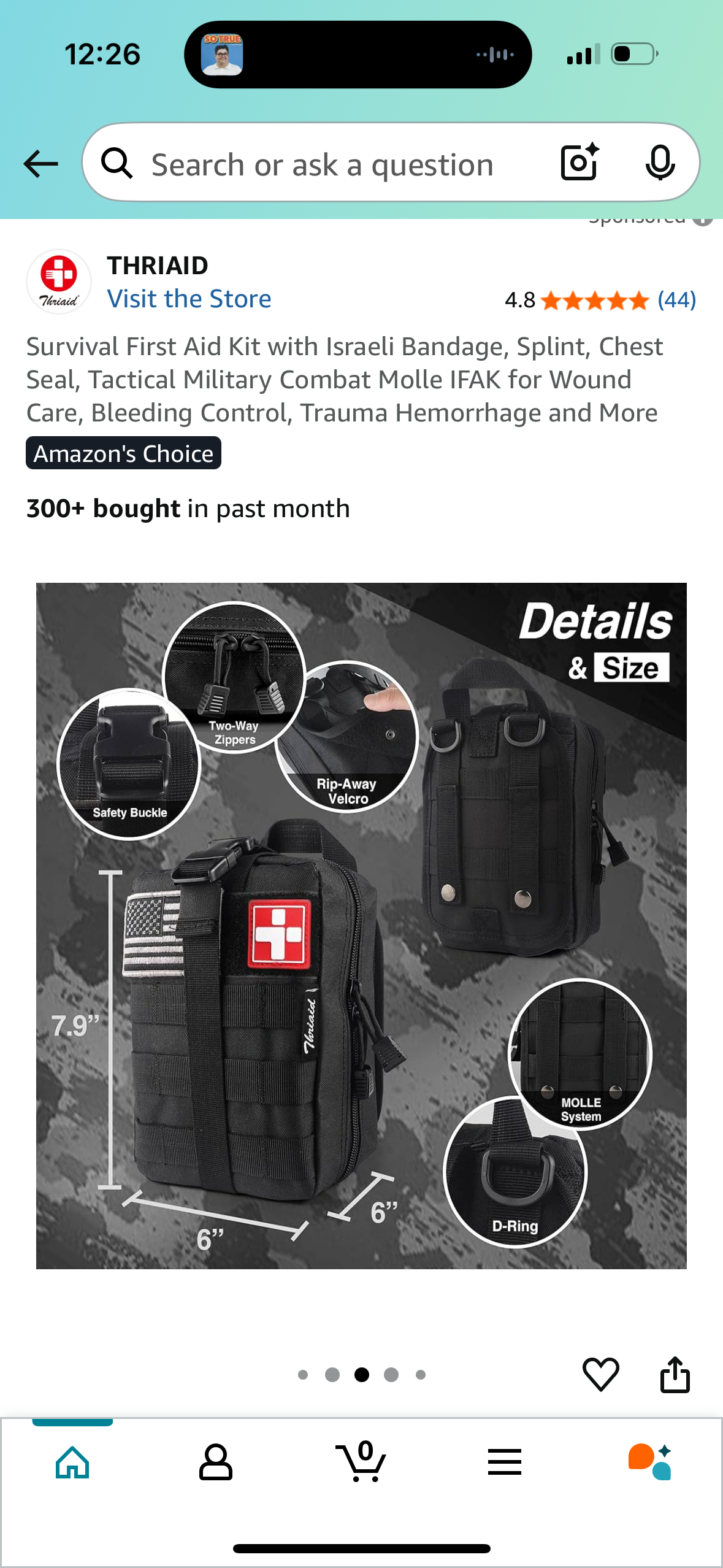 Survival First Aid Kit with Bandage, Splint, Chest Seal, Tactical Military Combat Molle IFAK for Wound Care, Bleeding Control, Trauma Hemorrhage and More