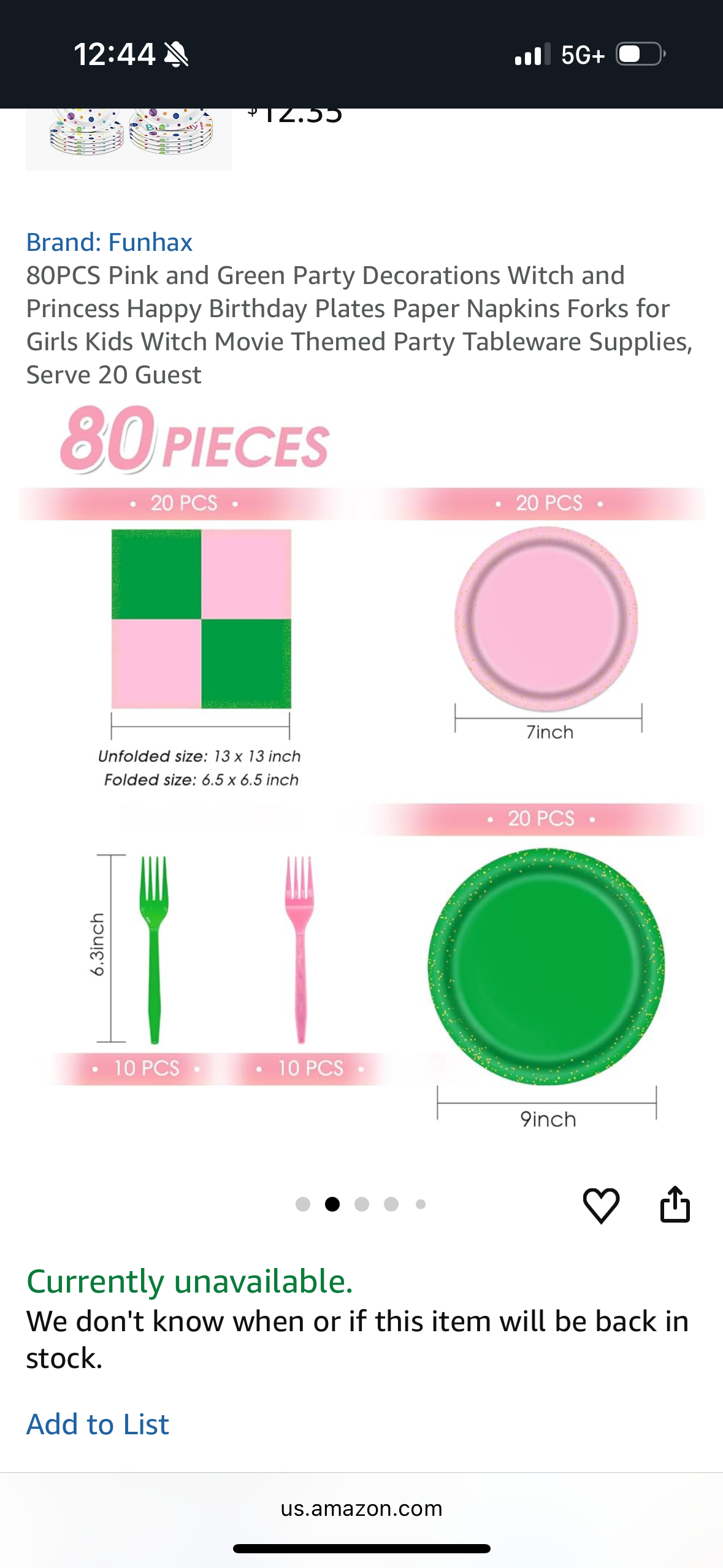 80PCS Pink and Green Party Decorations Witch and Princess Happy Birthday Plates Paper Napkins Forks for Girls Kids Witch Movie Themed Party Tableware Supplies, Serve 20 Guest