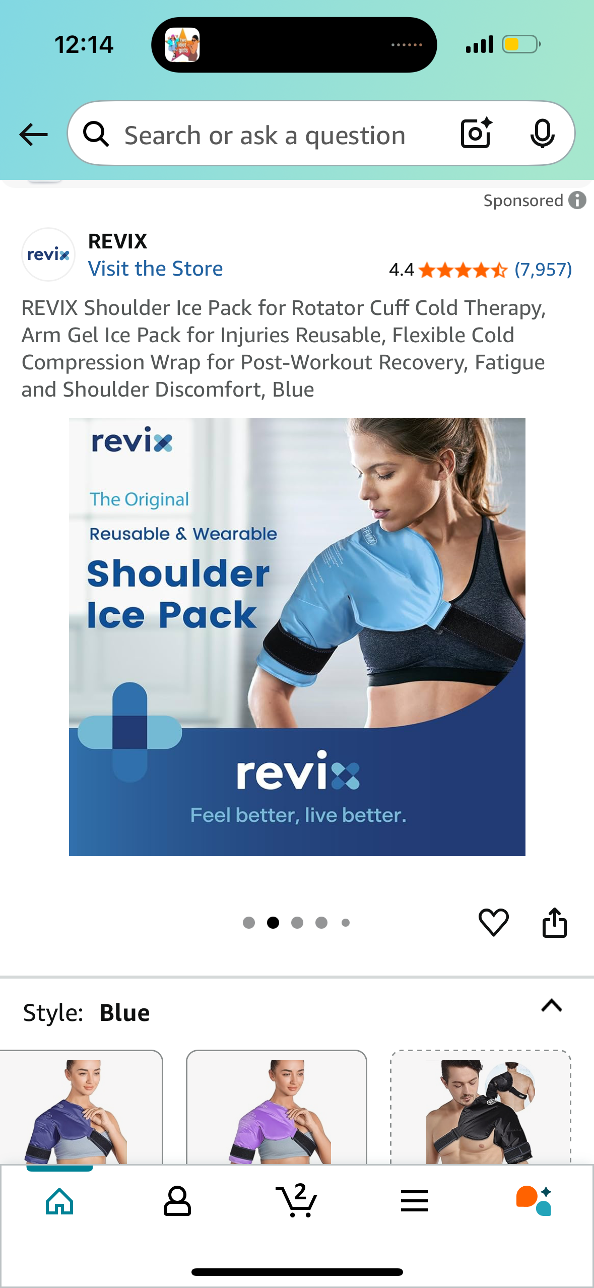 REVIX Shoulder Ice Pack for Rotator Cuff Cold Therapy, Arm Gel Ice Pack for Injuries Reusable, Flexible Cold Compression Wrap for Post-Workout Recovery, Fatigue and Shoulder Discomfort, Blue