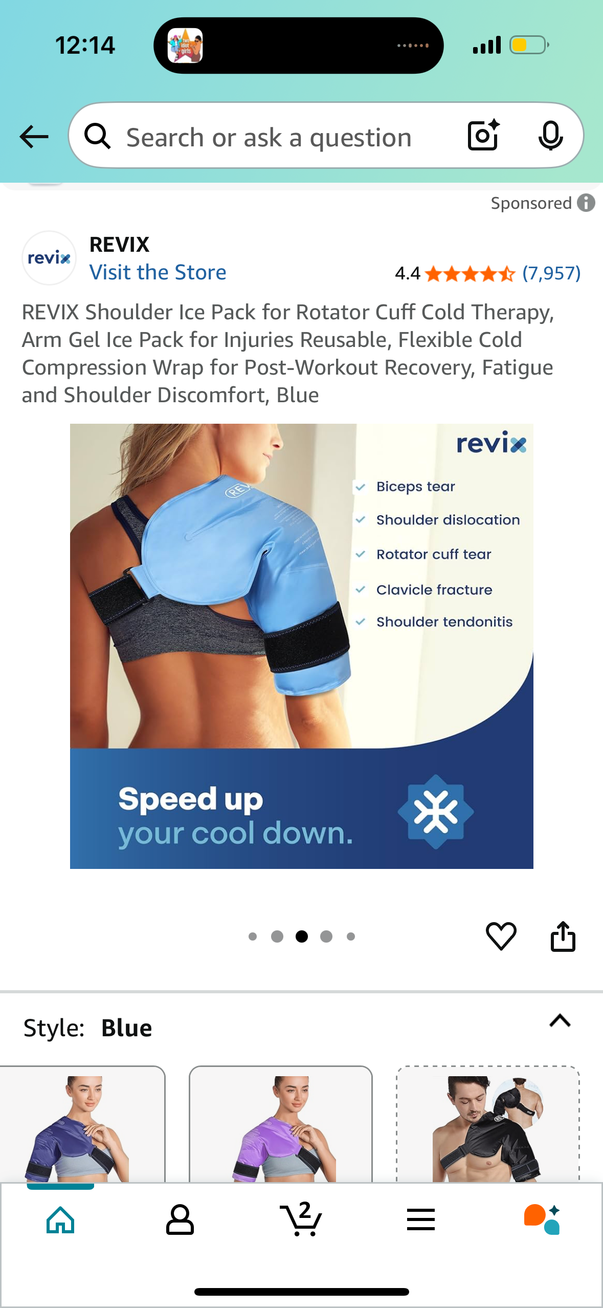 REVIX Shoulder Ice Pack for Rotator Cuff Cold Therapy, Arm Gel Ice Pack for Injuries Reusable, Flexible Cold Compression Wrap for Post-Workout Recovery, Fatigue and Shoulder Discomfort, Blue