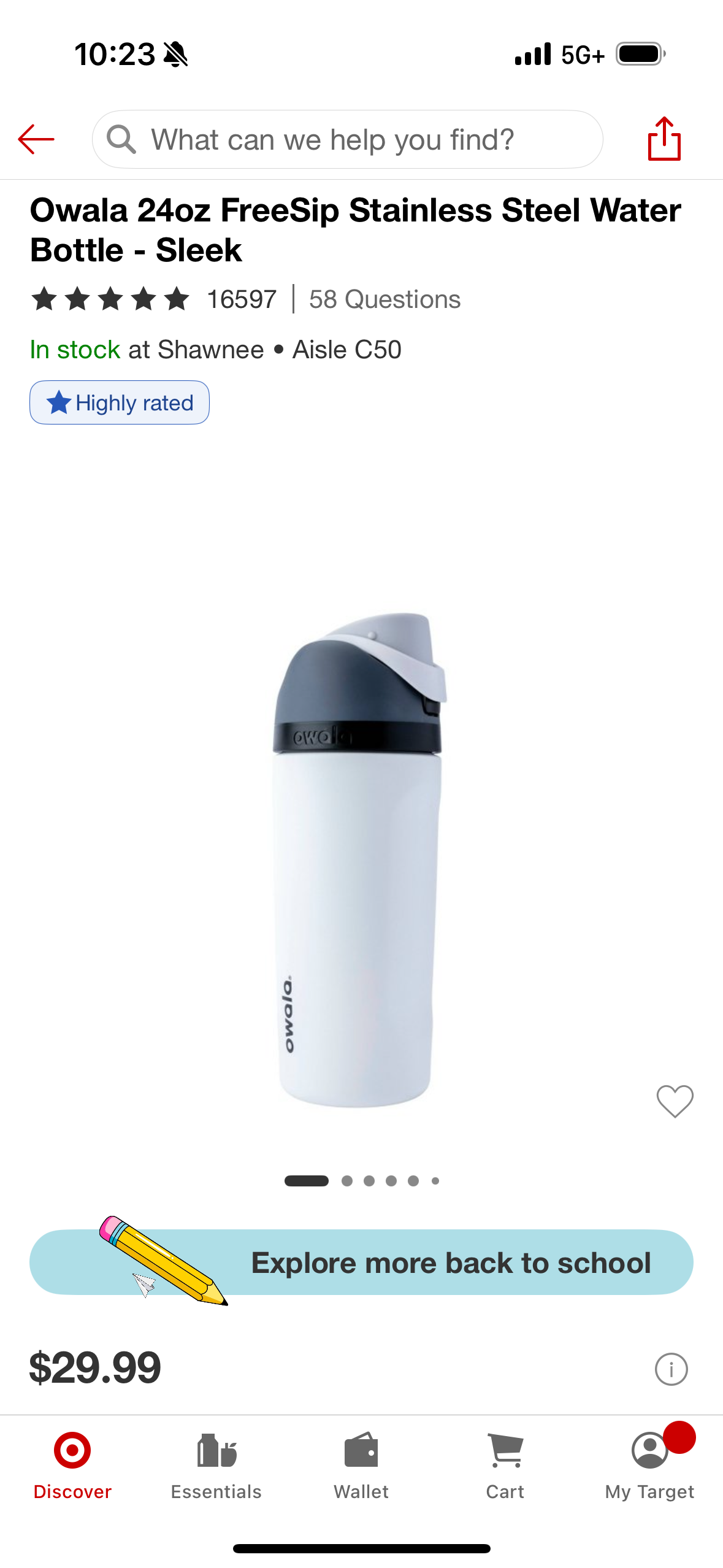 Owala 24oz FreeSip Stainless Steel Water Bottle - Sleek
