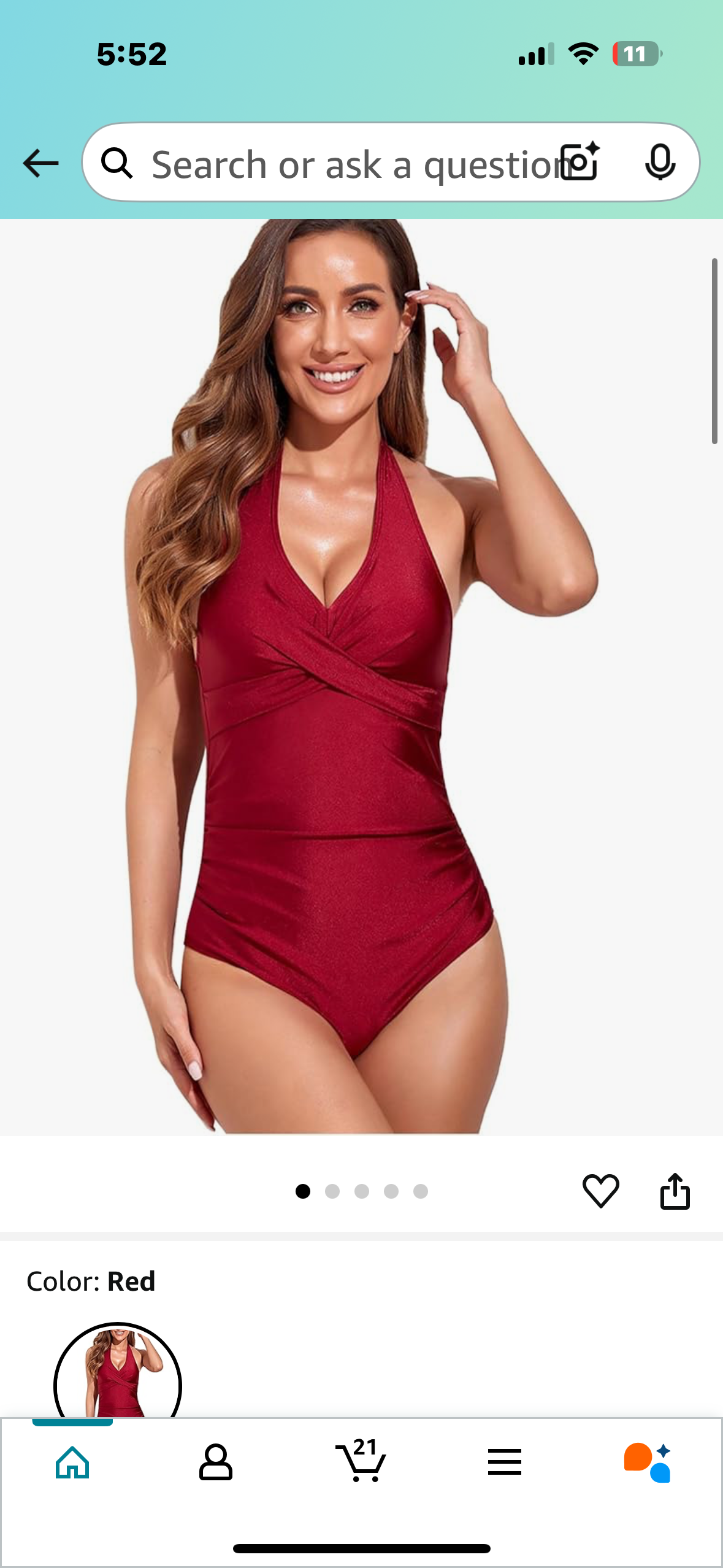 Womens Swimsuit One-Piece Swimwear Twist Cross-Over Tummy Control Adjustable Halter Straps Fully Lined Bathing Suit (Size Large)