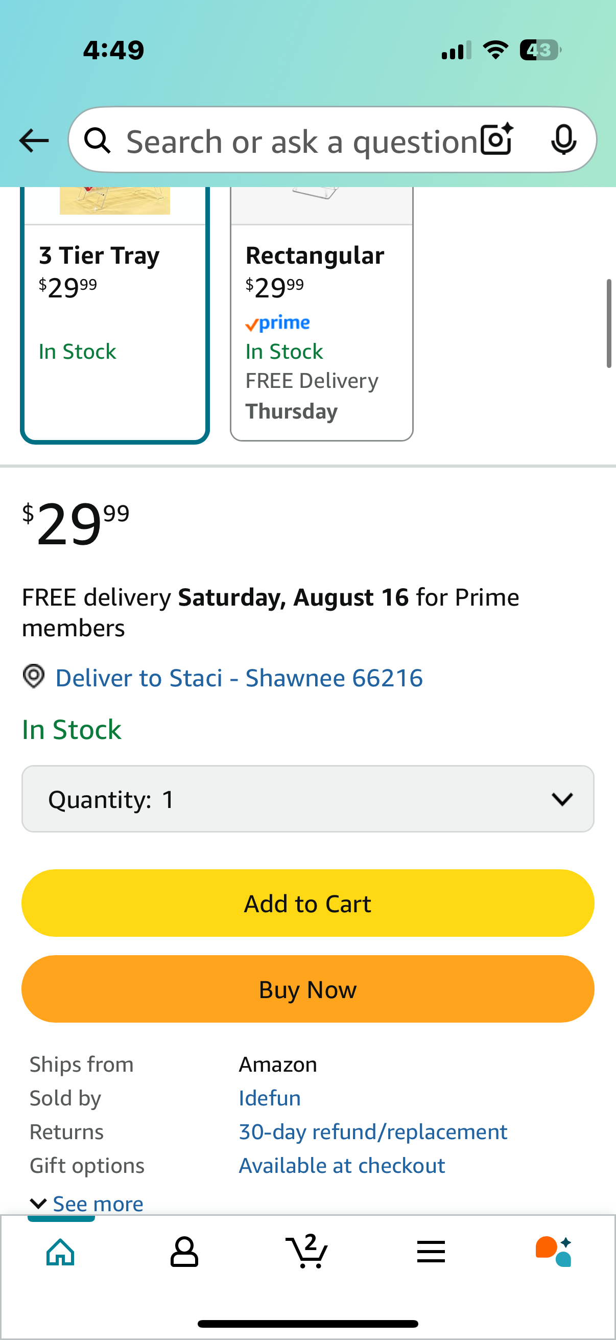 Idefair Acrylic 3 Tier Serving Tray Tiered Cupcake Stand, Dessert Display for Party, 2025 Updated Serving Platters for Cookies, Fruits, Veggies, and Sweet Treats