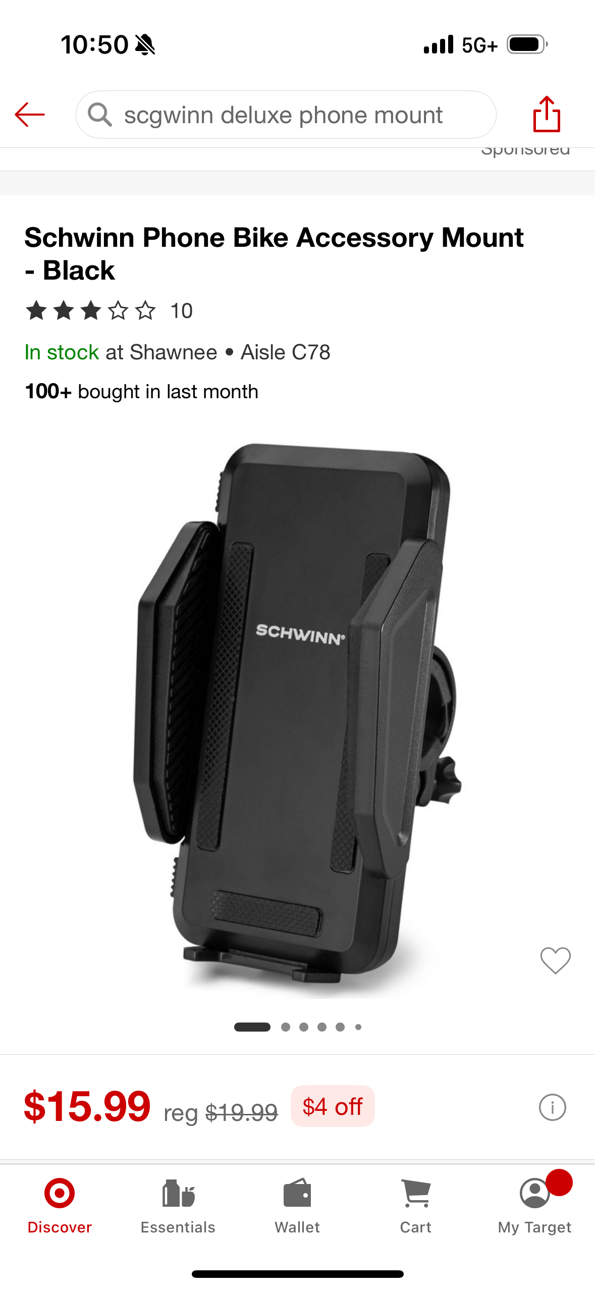 Schwinn Phone Bike Accessory Mount - Black