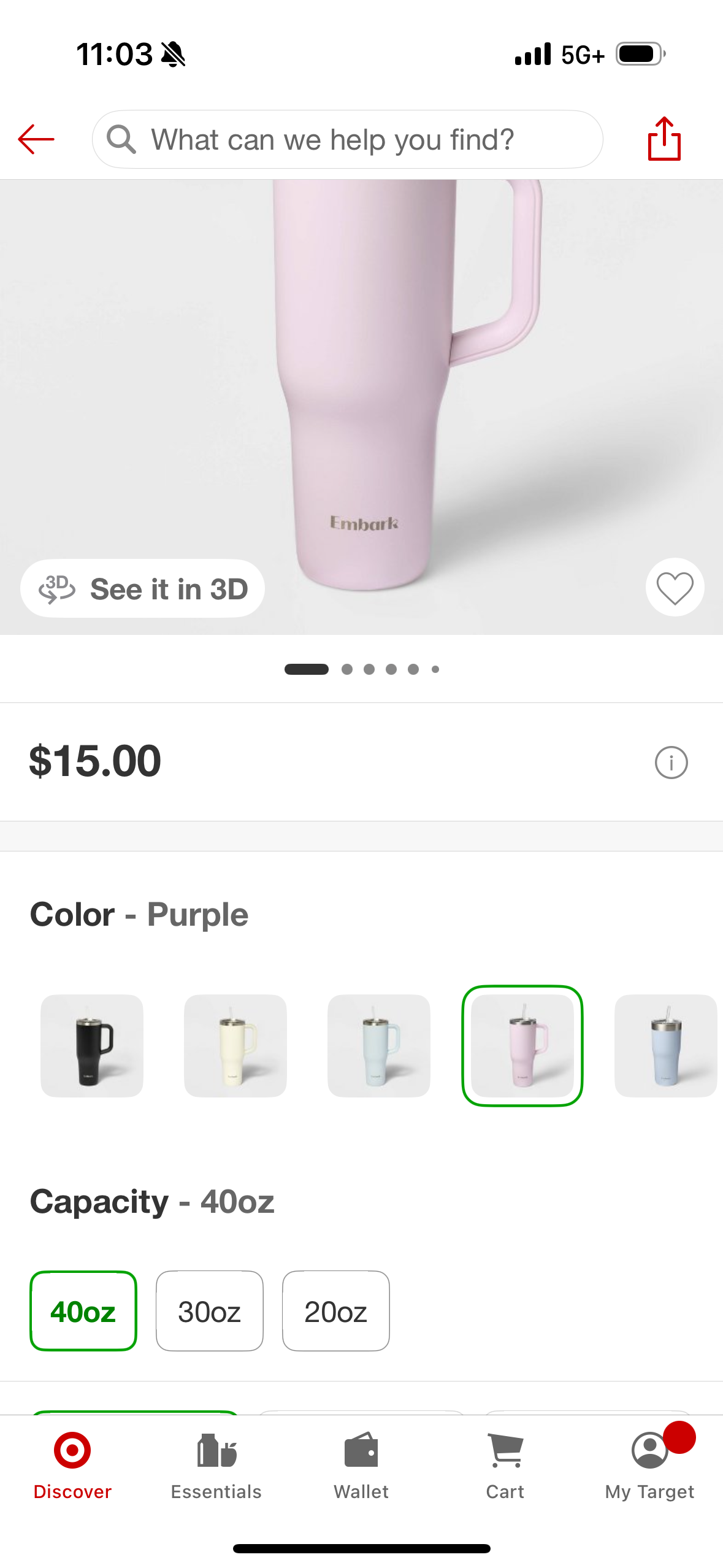 40oz Stainless Steel Tumbler with Straw Purple - Embark™: BPA-Free Drinkware
