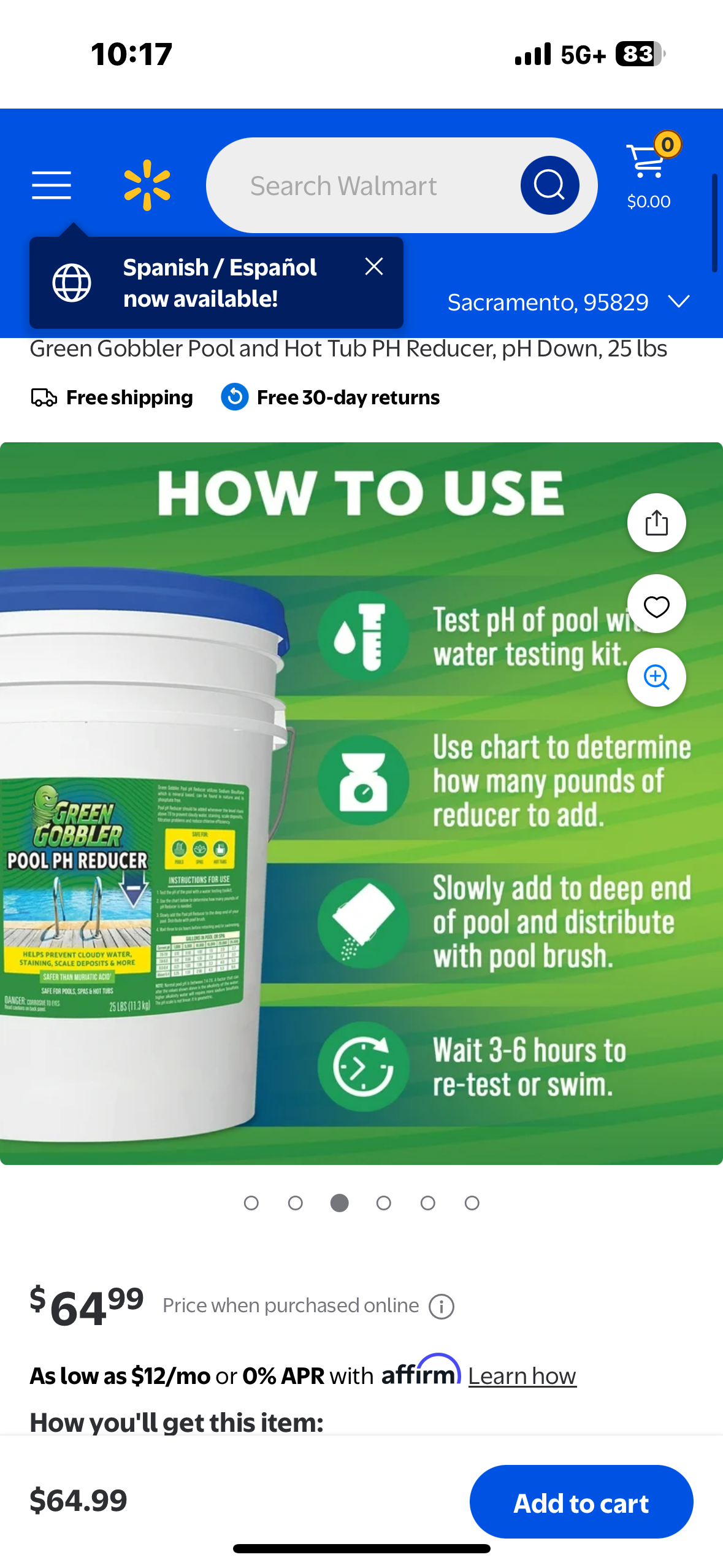 New - Green Gobbler Pool and Hot Tub PH Reducer, 25 lbs (R535)