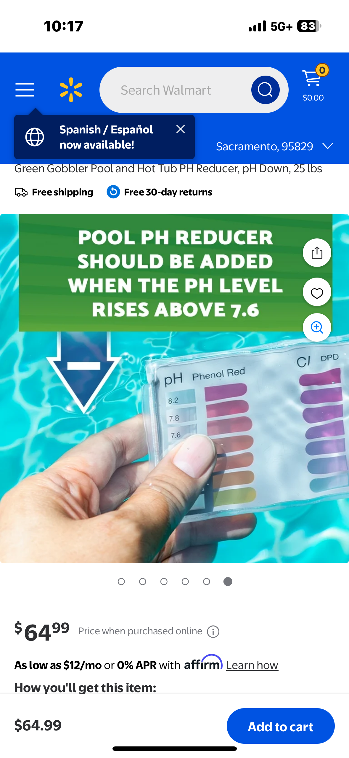 New - Green Gobbler Pool and Hot Tub PH Reducer, 25 lbs (R535)