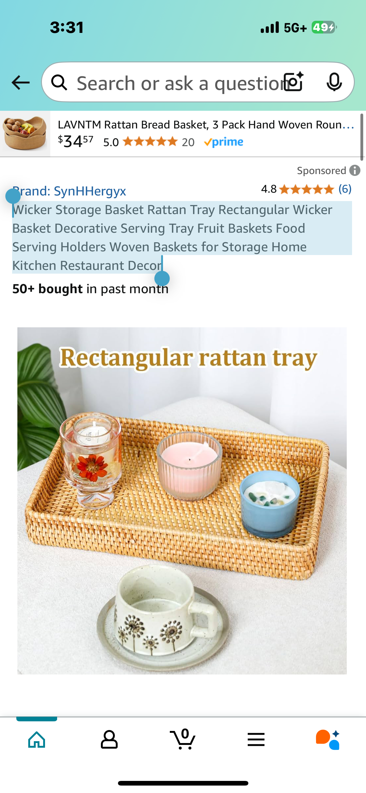 Wicker Storage Basket Rattan Tray Rectangular Wicker Basket Decorative Serving Tray Fruit Baskets Food Serving Holders Woven Baskets for Storage Home Kitchen Restaurant Decor