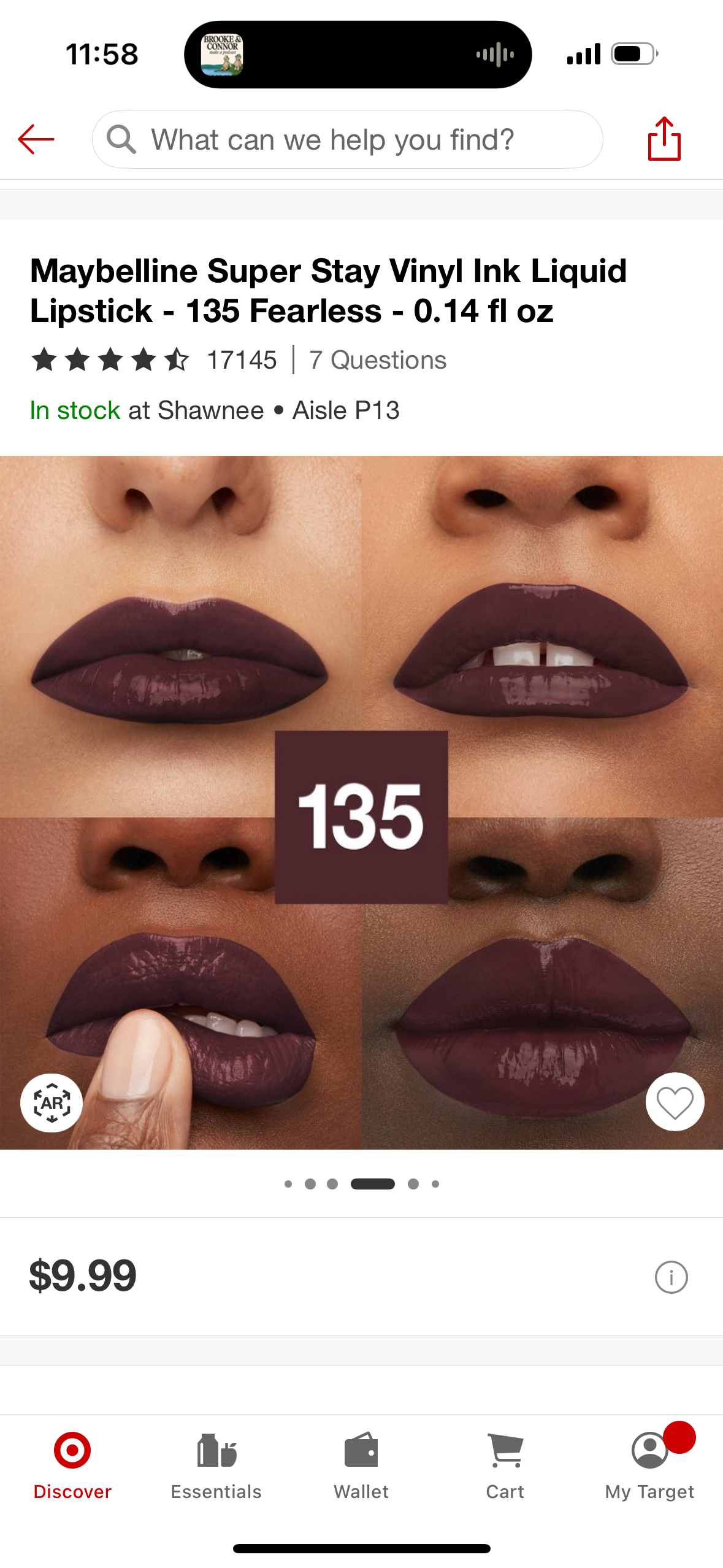 Maybelline Super Stay Vinyl Ink Liquid Lipstick - 135 Fearless - 0.14 fl oz