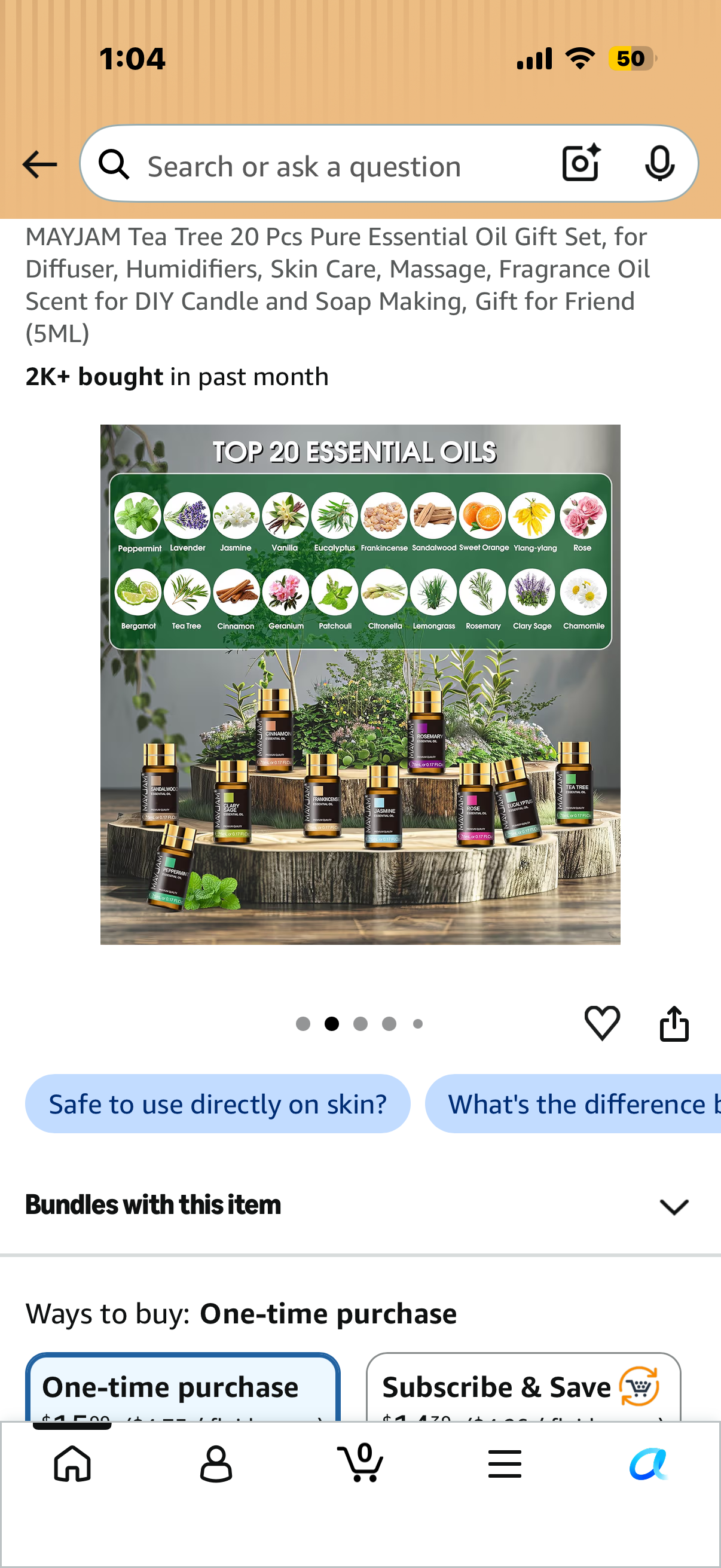 MAYJAM Tea Tree 20 Pcs Pure Essential Oil Gift Set, for Diffuser, Humidifiers, Skin Care, Massage, Fragrance Oil Scent for DIY Candle and Soap Making, Gift for Friend (5ML