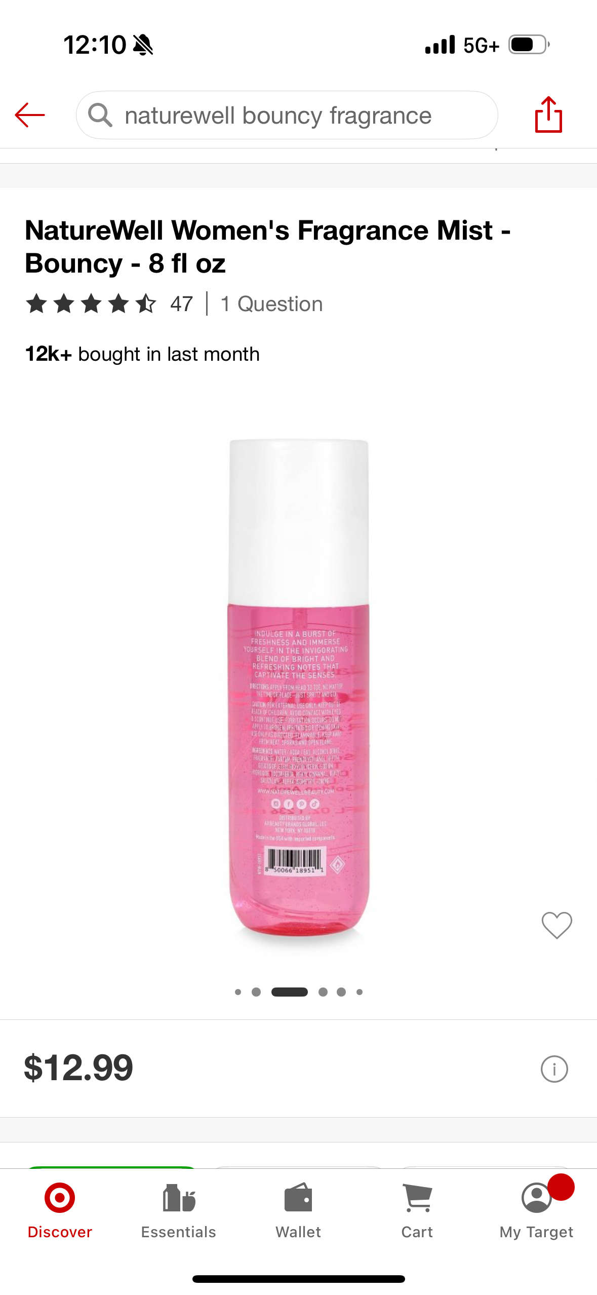 NatureWell Women's Fragrance Mist - Bouncy - 8 fl oz