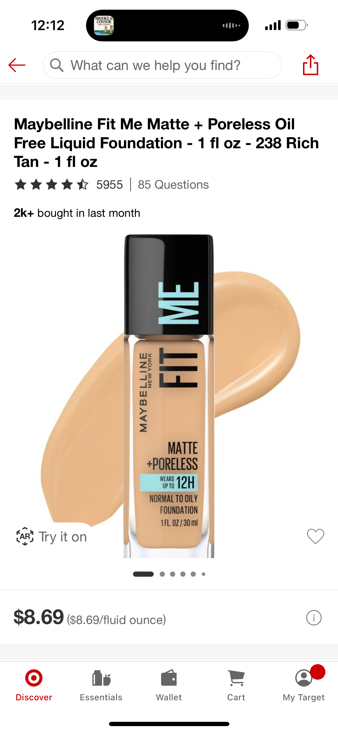 Maybelline Fit Me Matte + Poreless Oil Free Liquid Foundation - 1 fl oz - 238 Rich Tan - 1 fl oz