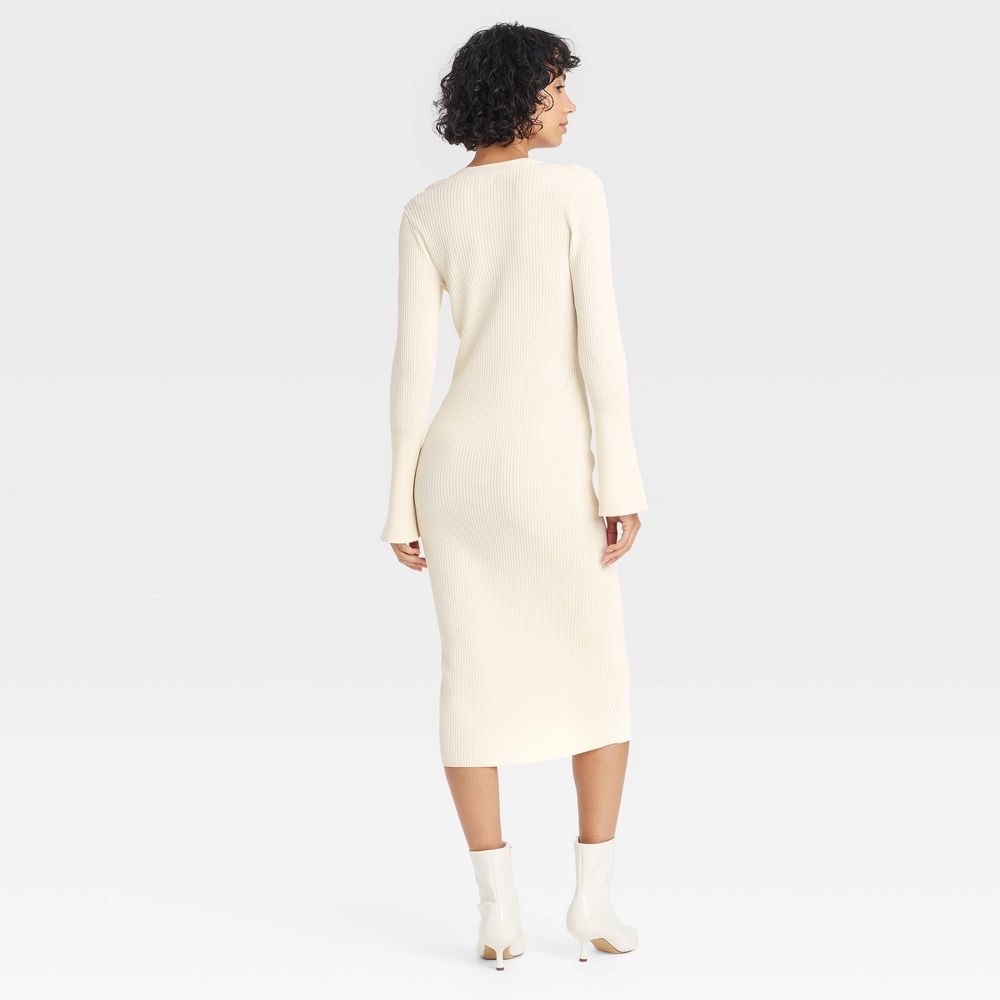Women's Bell Long Sleeve Midi Sweater Dress - A New Day™ (Size X-Large)