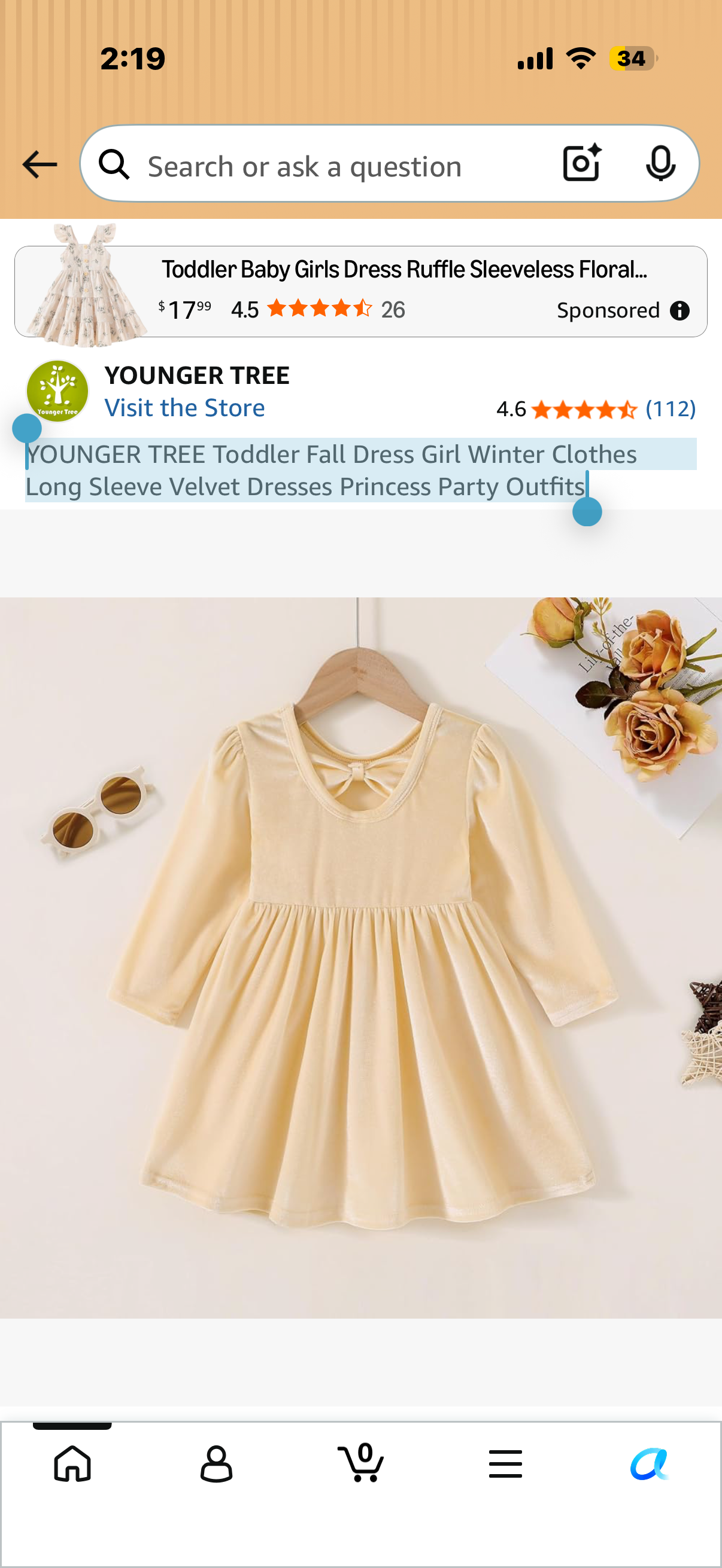 YOUNGER TREE Toddler Fall Dress Girl Winter Clothes Long Sleeve Velvet Dresses Princess Party Outfits