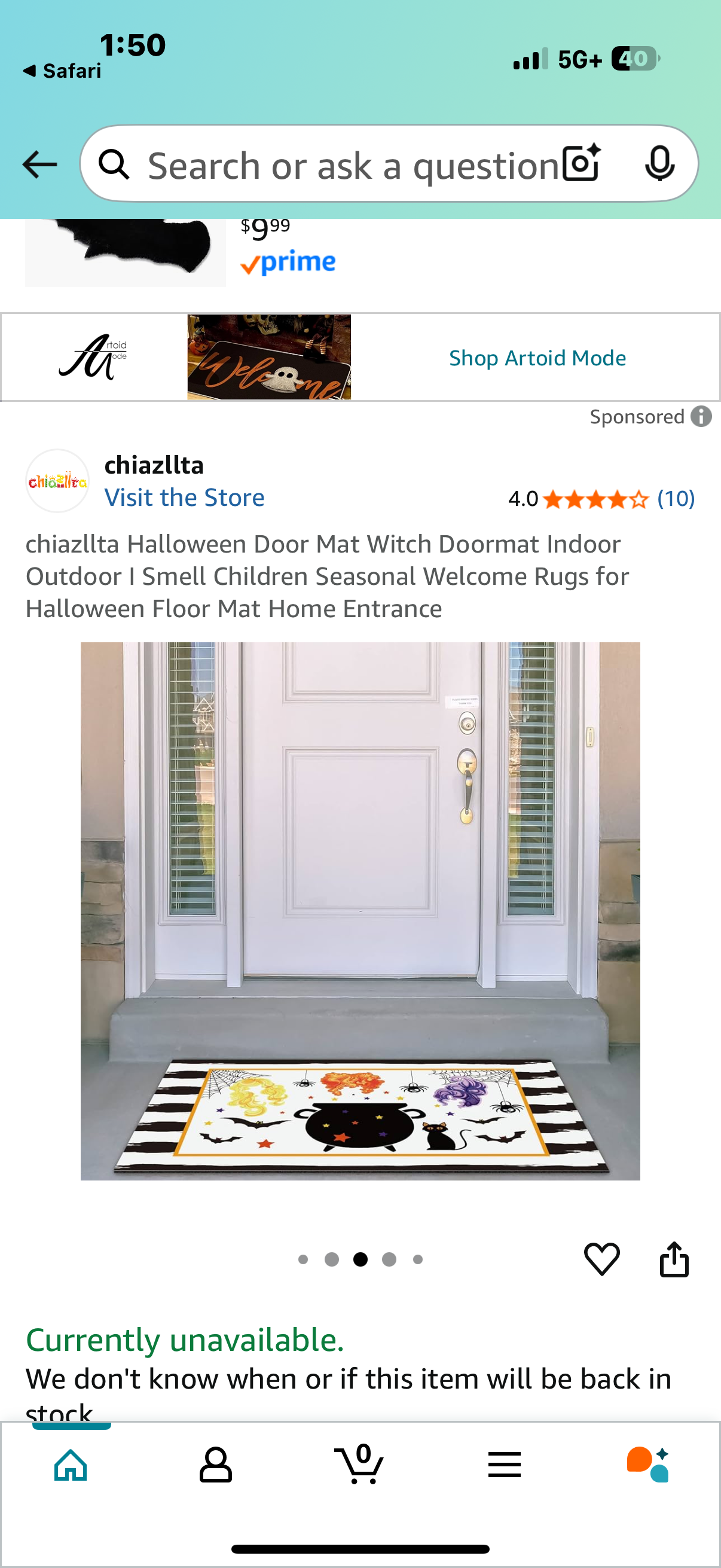 Halloween Door Mat Witch Doormat Indoor Outdoor I Smell Children Seasonal Welcome Rugs for Halloween Floor Mat Home Entrance