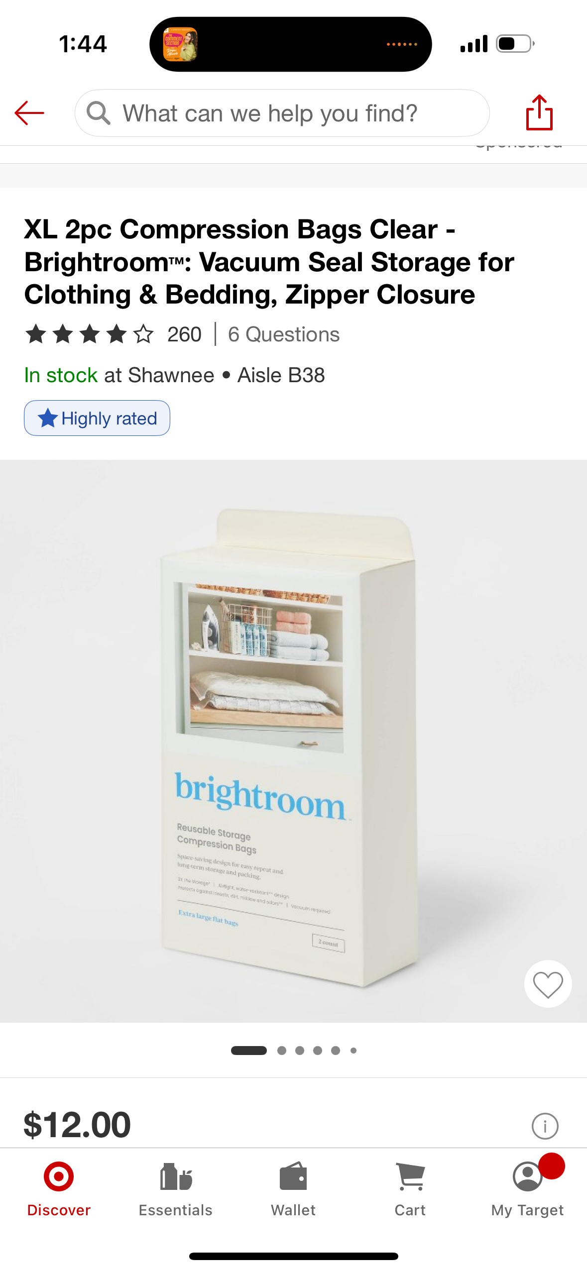 XL 2pc Compression Bags Clear - Brightroom™: Vacuum Seal Storage for Clothing & Bedding, Zipper Closure