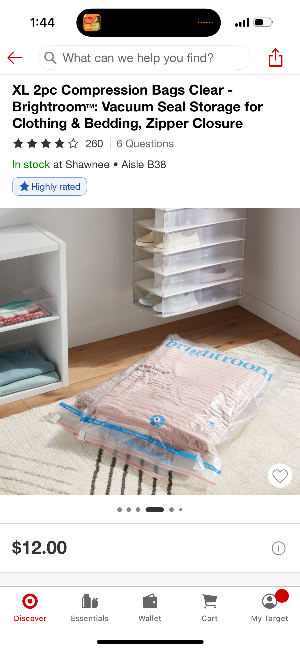 XL 2pc Compression Bags Clear - Brightroom™: Vacuum Seal Storage for Clothing & Bedding, Zipper Closure
