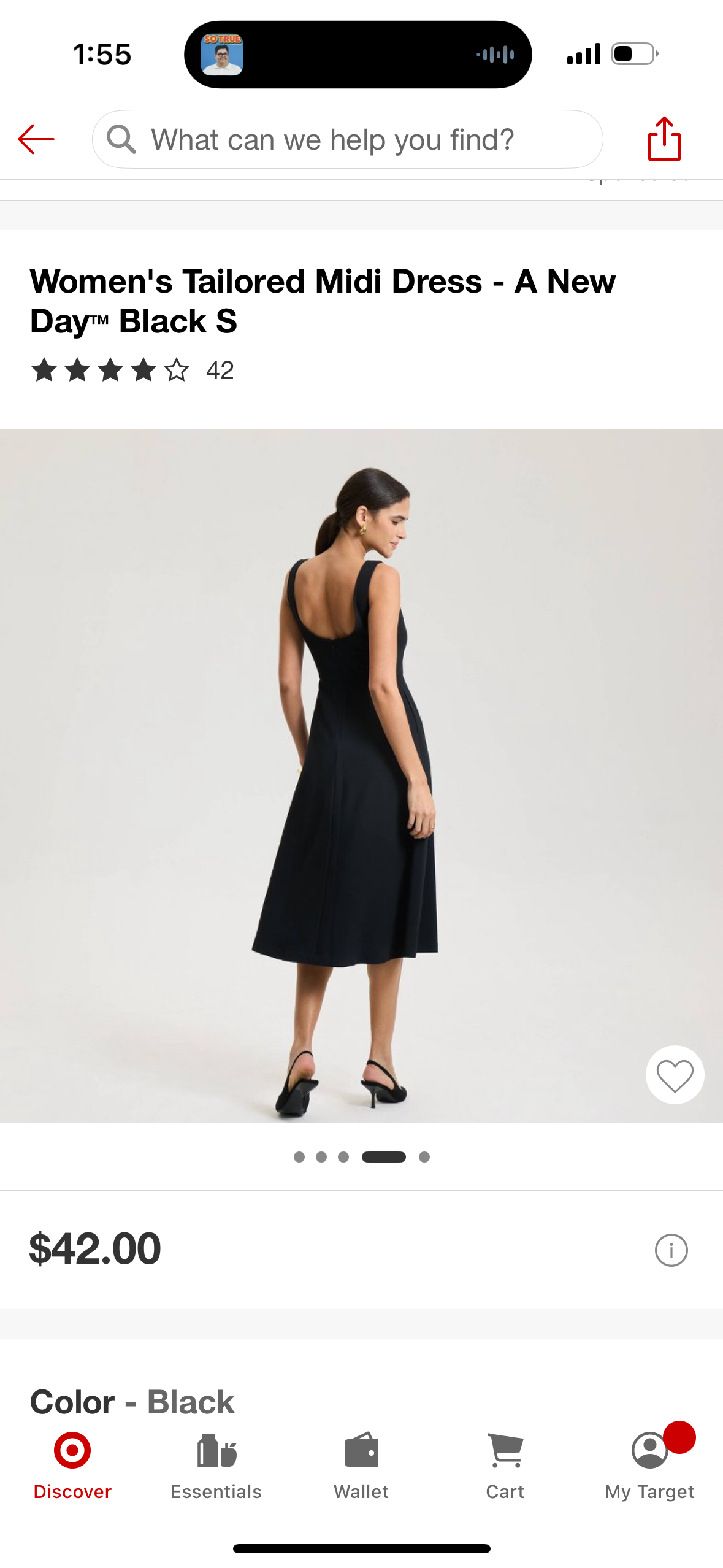 Women's Tailored Midi Dress - A New Day™ (Size Small)