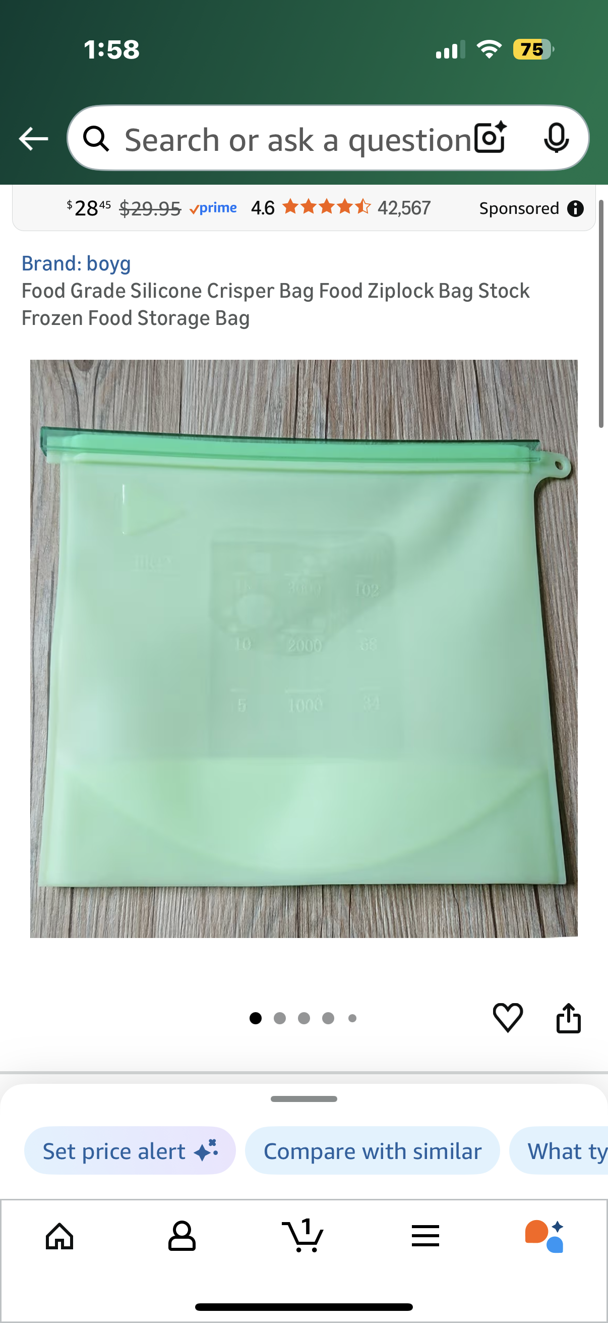 Food Grade Silicone Crisper Bag Food Ziplock Bag Stock Frozen Food Storage Bag