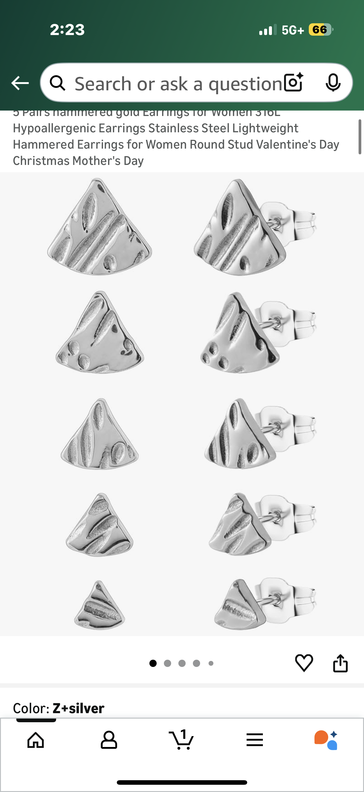 5 Pairs hammered gold Earrings for Women 316L Hypoallergenic Earrings Stainless Steel Lightweight Hammered Earrings for Women Round Stud Valentine's Day Christmas Mother's Day