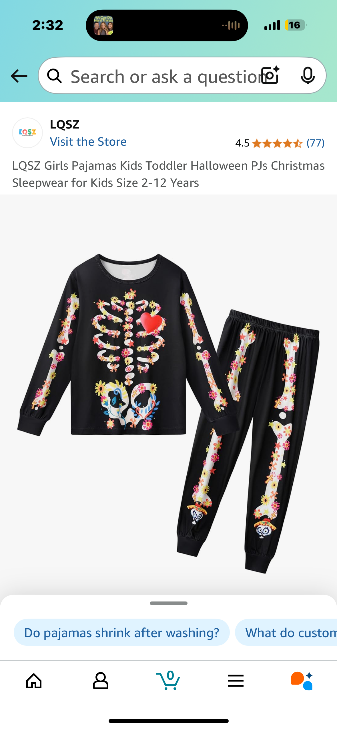 LQSZ Girls Pajamas Kids Toddler Halloween PJs Christmas Sleepwear for Kids