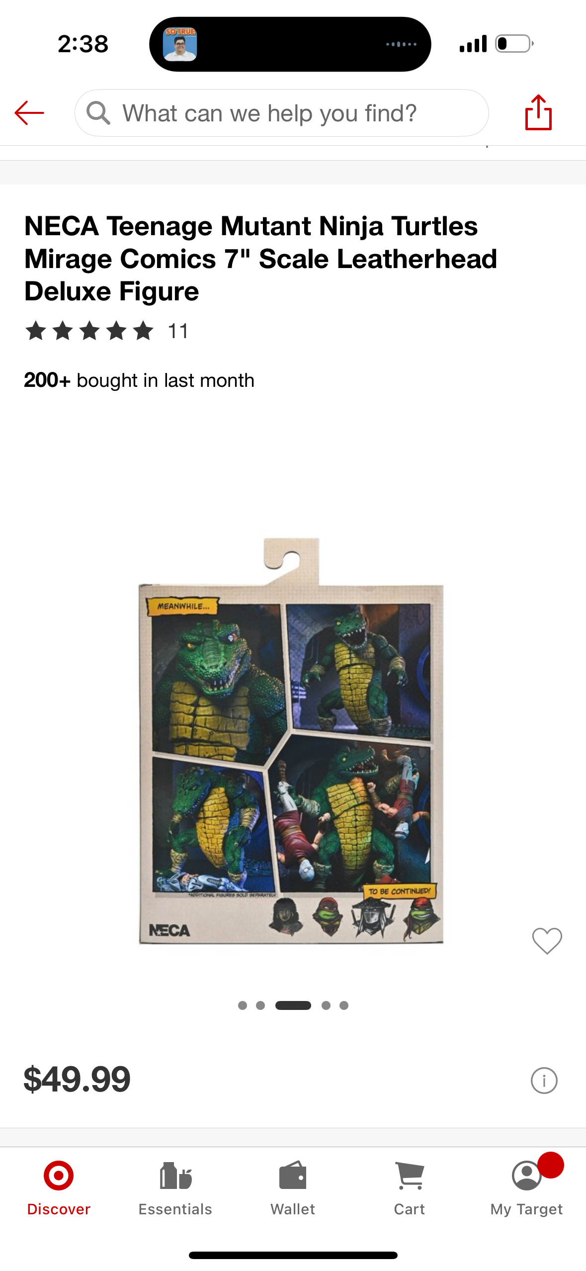 NECA Teenage Mutant Ninja Turtles Mirage Comics 7" Scale Leatherhead Deluxe Figure