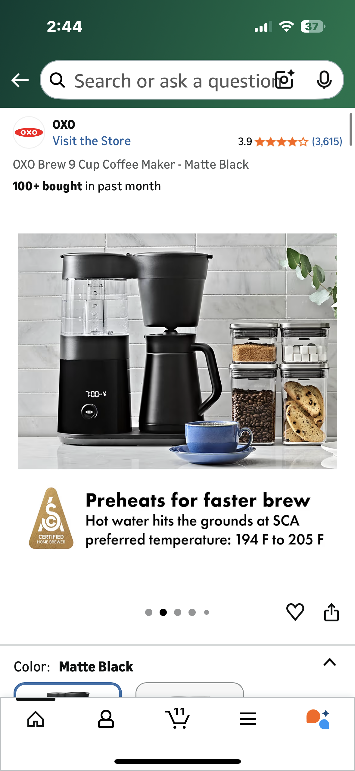 OXO Brew 9 Cup Coffee Maker - Matte Black (R736)