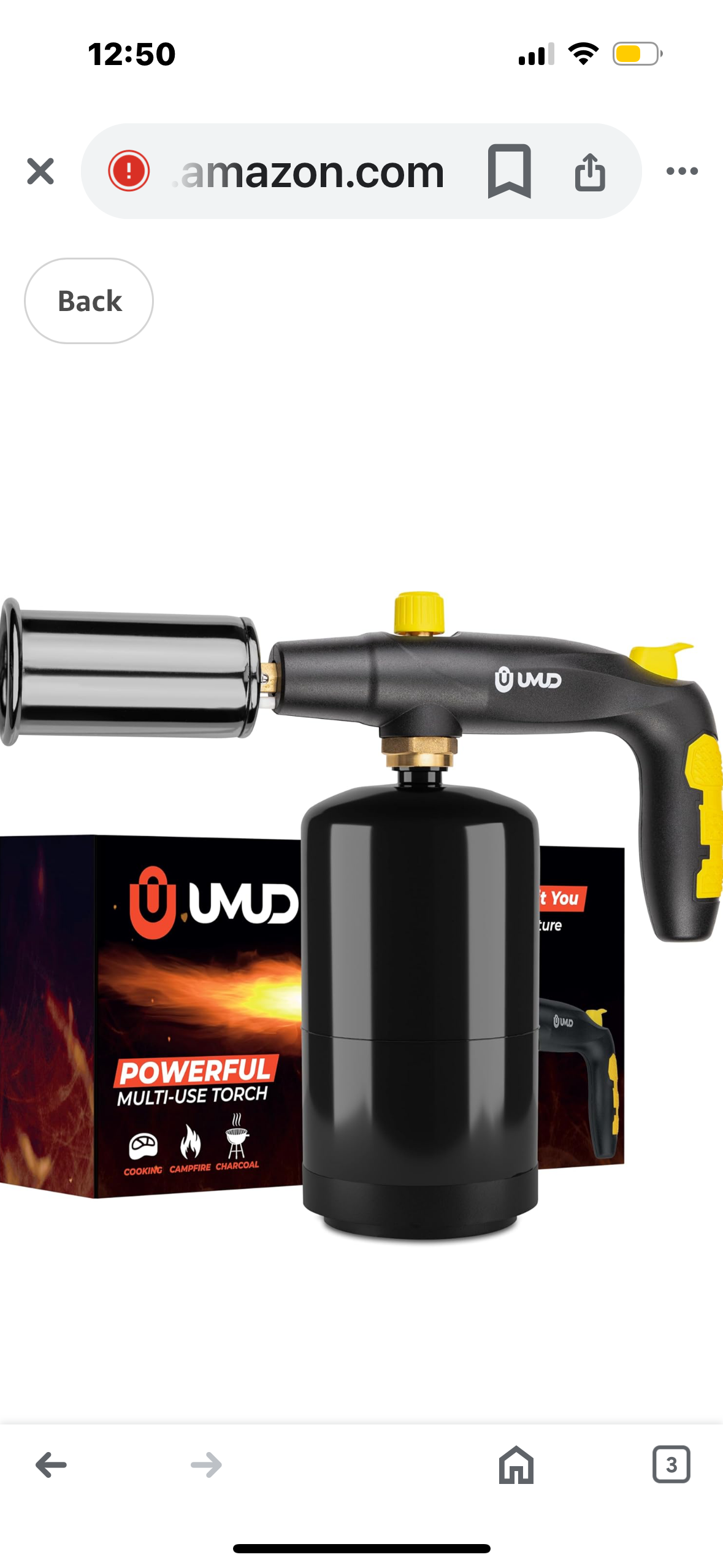 Powerful Cooking Torch, TBTEEK Sous Vide Propane Torch, Kitchen Culinary Grilling Torch Lighter for Searing Meat, Charcoal Lighter, BBQ and Campfire Starter (Tank Not Included)
