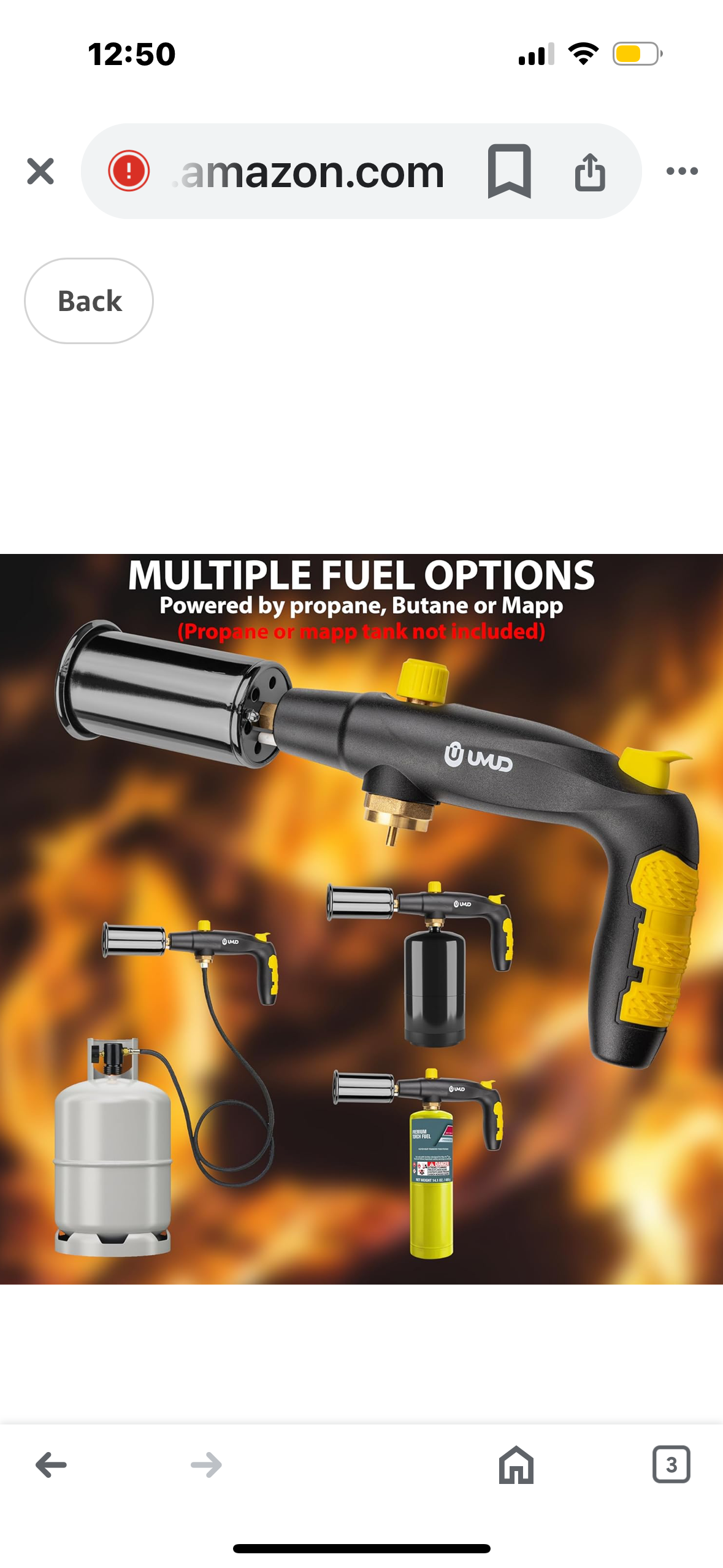 Powerful Cooking Torch, TBTEEK Sous Vide Propane Torch, Kitchen Culinary Grilling Torch Lighter for Searing Meat, Charcoal Lighter, BBQ and Campfire Starter (Tank Not Included)