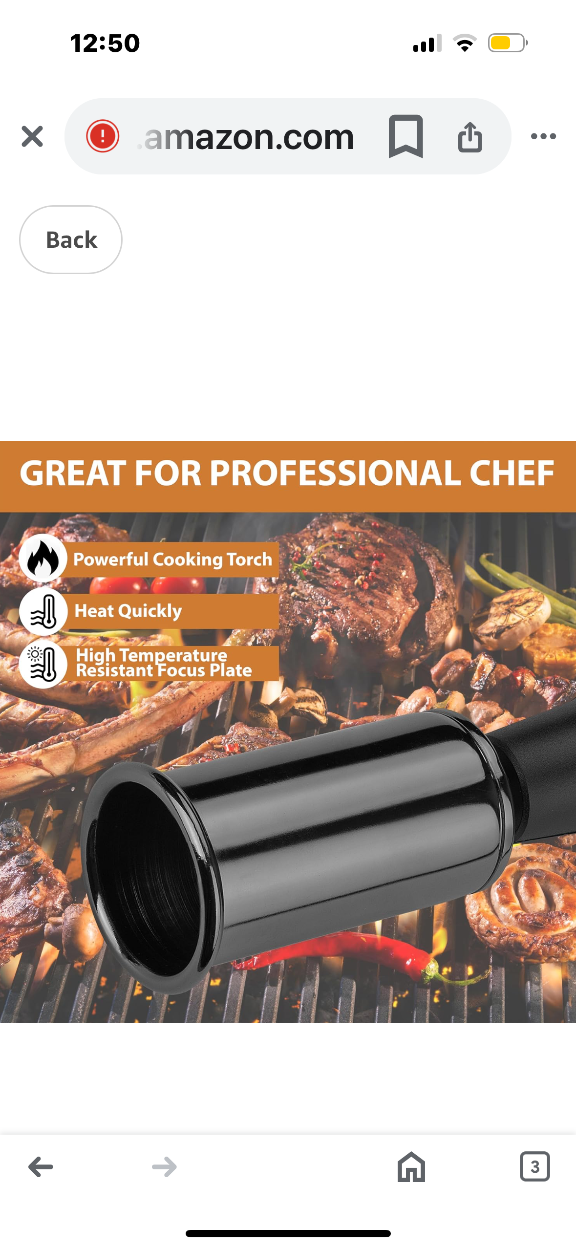Powerful Cooking Torch, TBTEEK Sous Vide Propane Torch, Kitchen Culinary Grilling Torch Lighter for Searing Meat, Charcoal Lighter, BBQ and Campfire Starter (Tank Not Included)