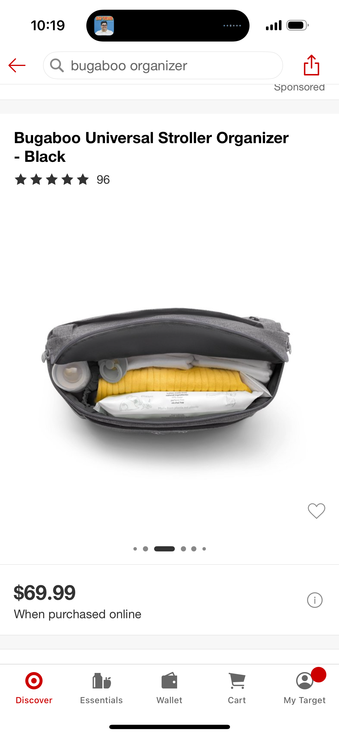 Bugaboo Universal Stroller Organizer - Black