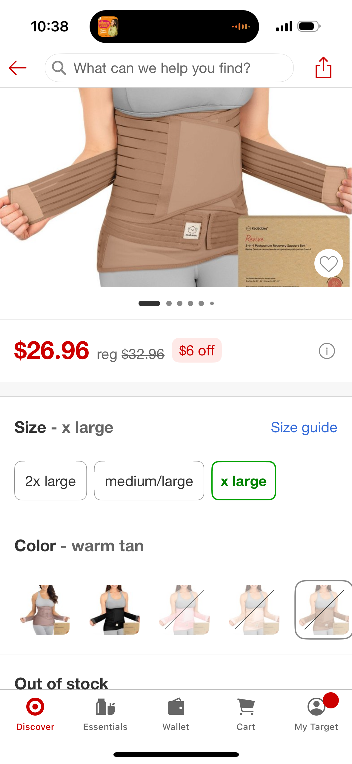 Revive 3 in 1 Postpartum Belly Band Wrap, Post Partum Recovery, Postpartum Waist Binder Shapewear (Size X- Large)