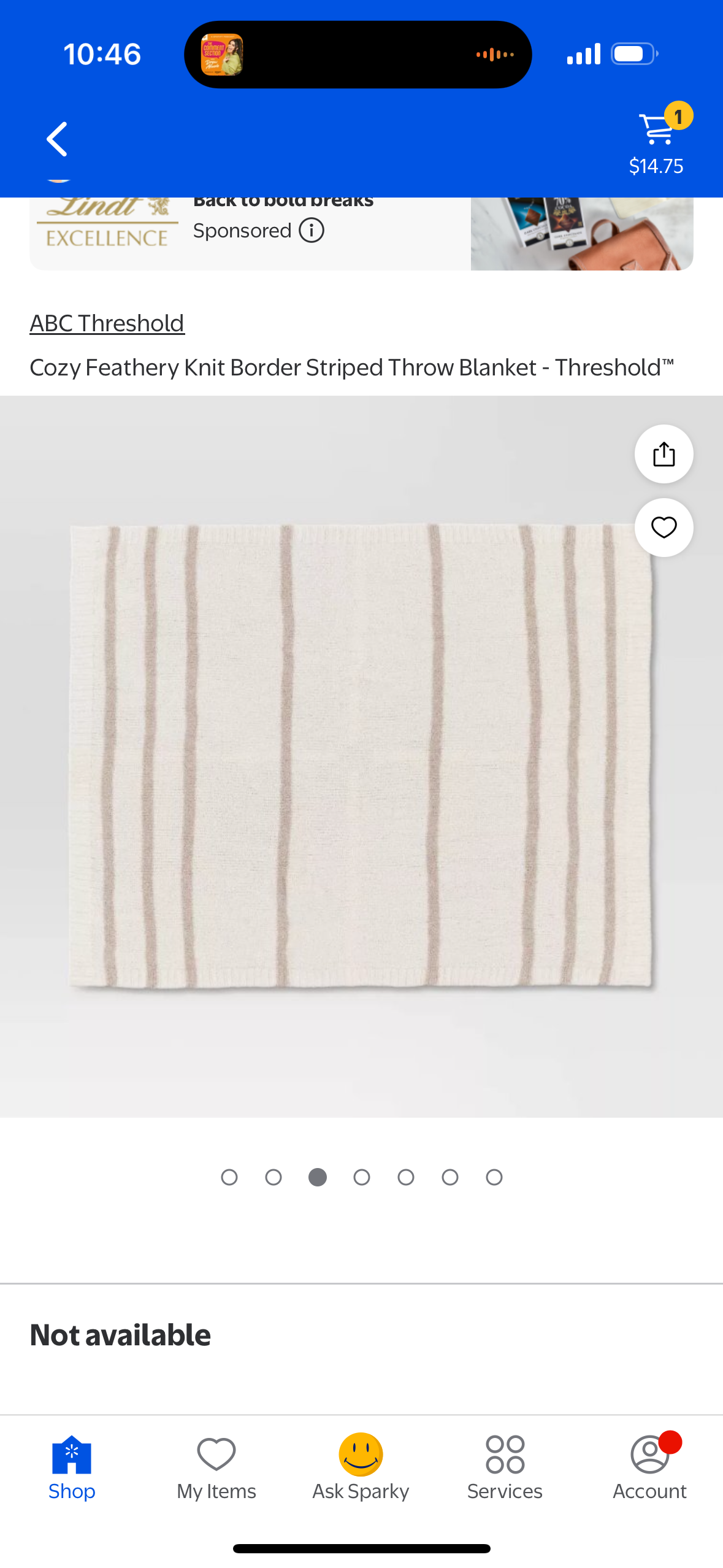 Cozy Feathery Knit Border Striped Throw Blanket - Threshold™