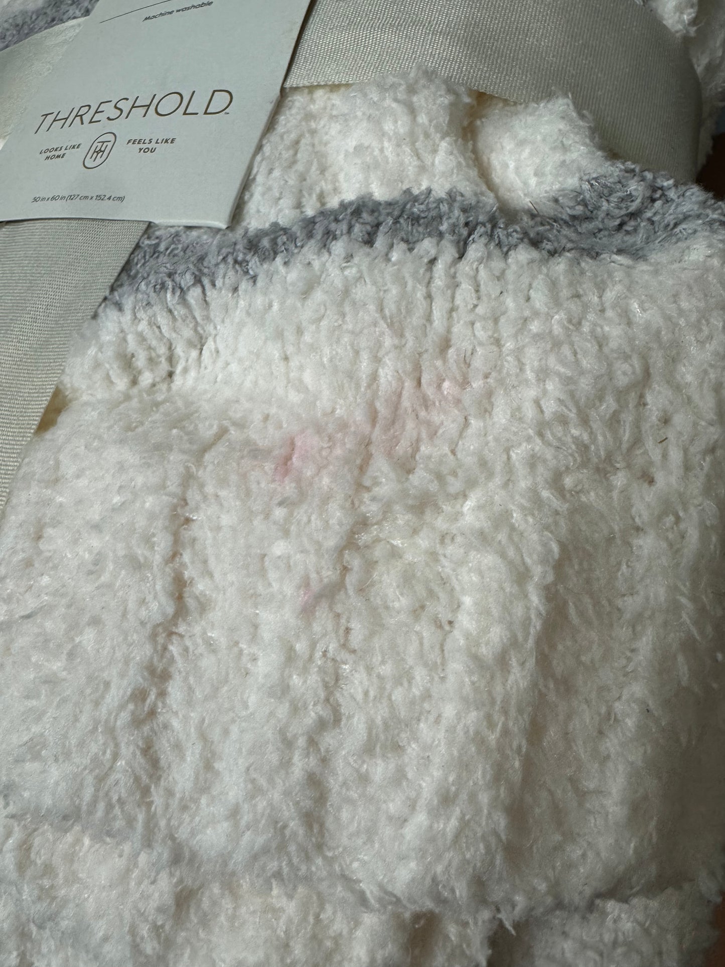 Cozy Feathery Knit Border Striped Throw Blanket - Threshold™