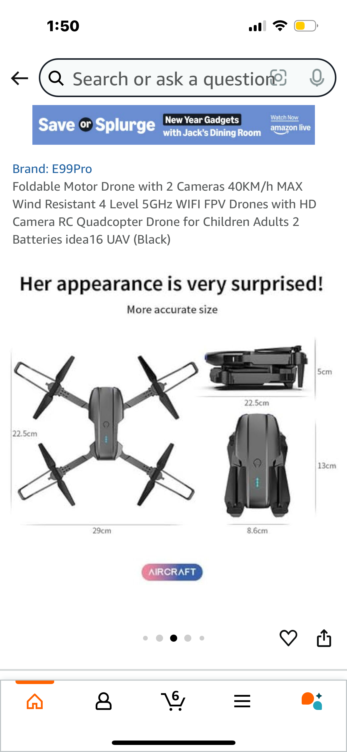 Foldable Motor Drone with 2 Cameras 40KM/h MAX Wind Resistant 4 Level 5GHz WIFI FPV Drones with HD Camera RC Quadcopter Drone for Children Adults 2 Batteries idea16 UAV (Black)