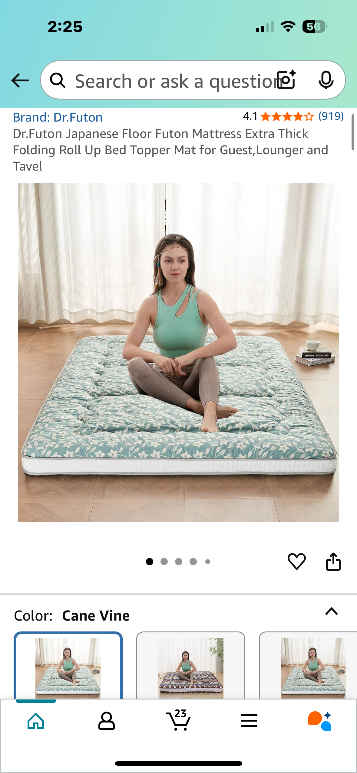 Japanese Floor Futon Mattress, Queen Size, Extra Thick Folding Roll Up Bed Topper Mat for Guest, Lounger and Travel (B1041)